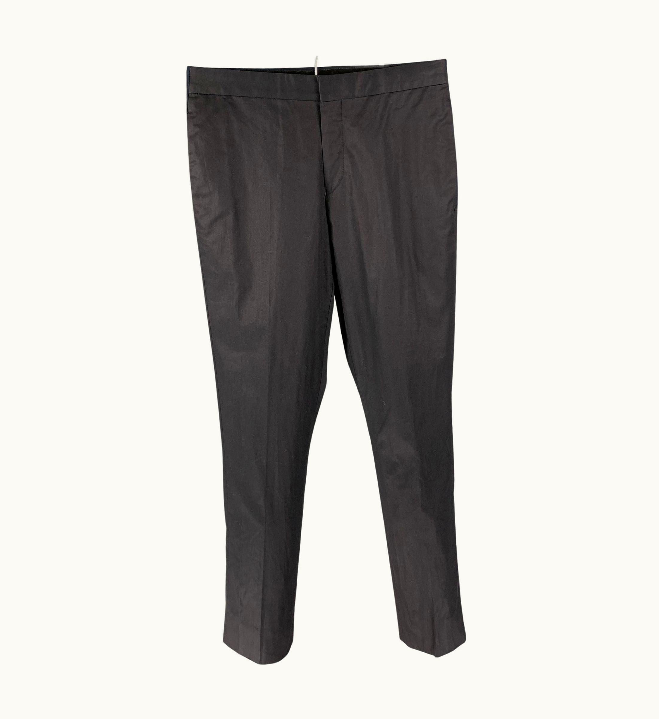 Givenchy Givenchy 8 Black Navy Cotton Zip Fly Dress Pants