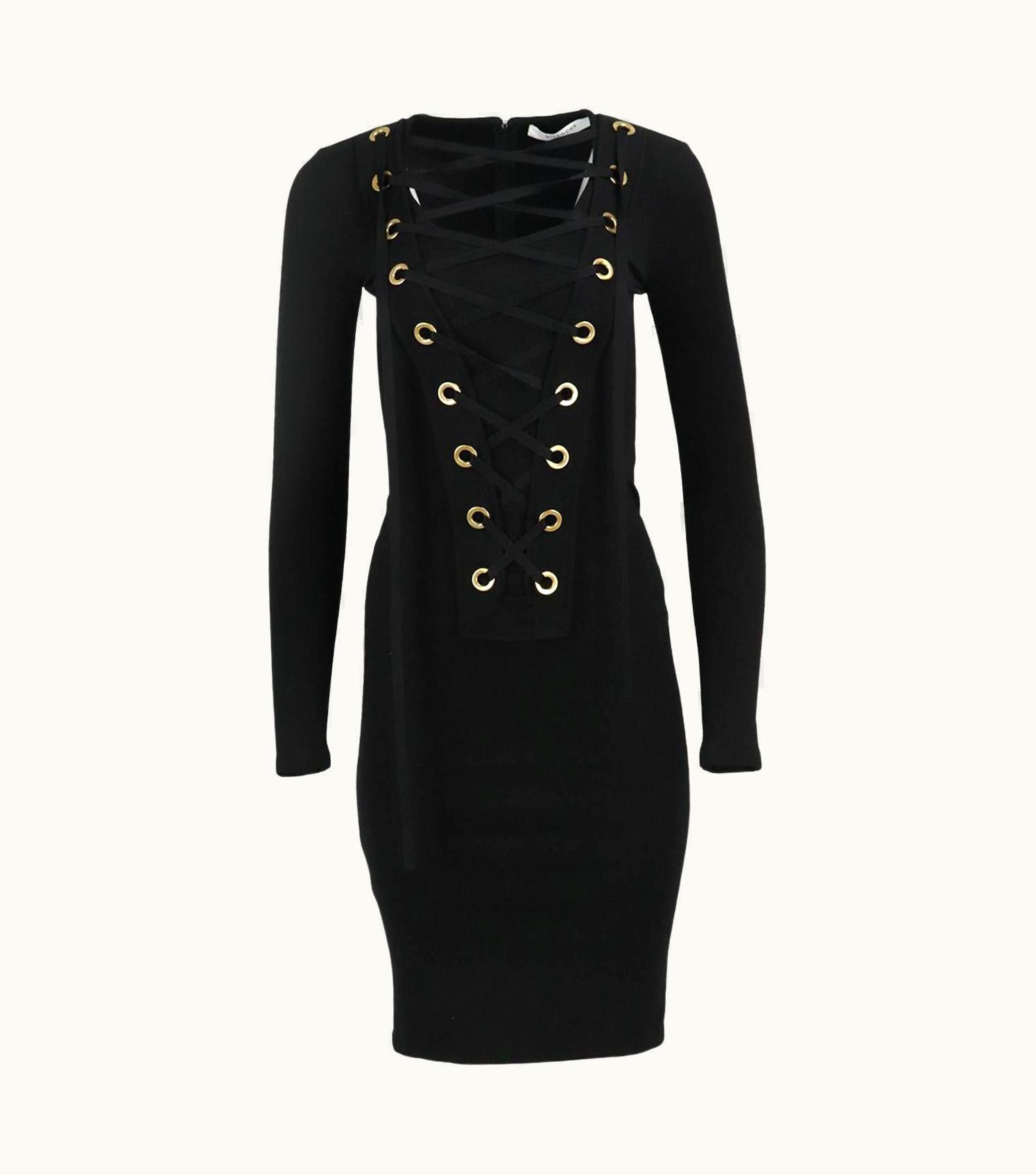 Givenchy Givenchy Lace Up Stretch Knit Dress Uk