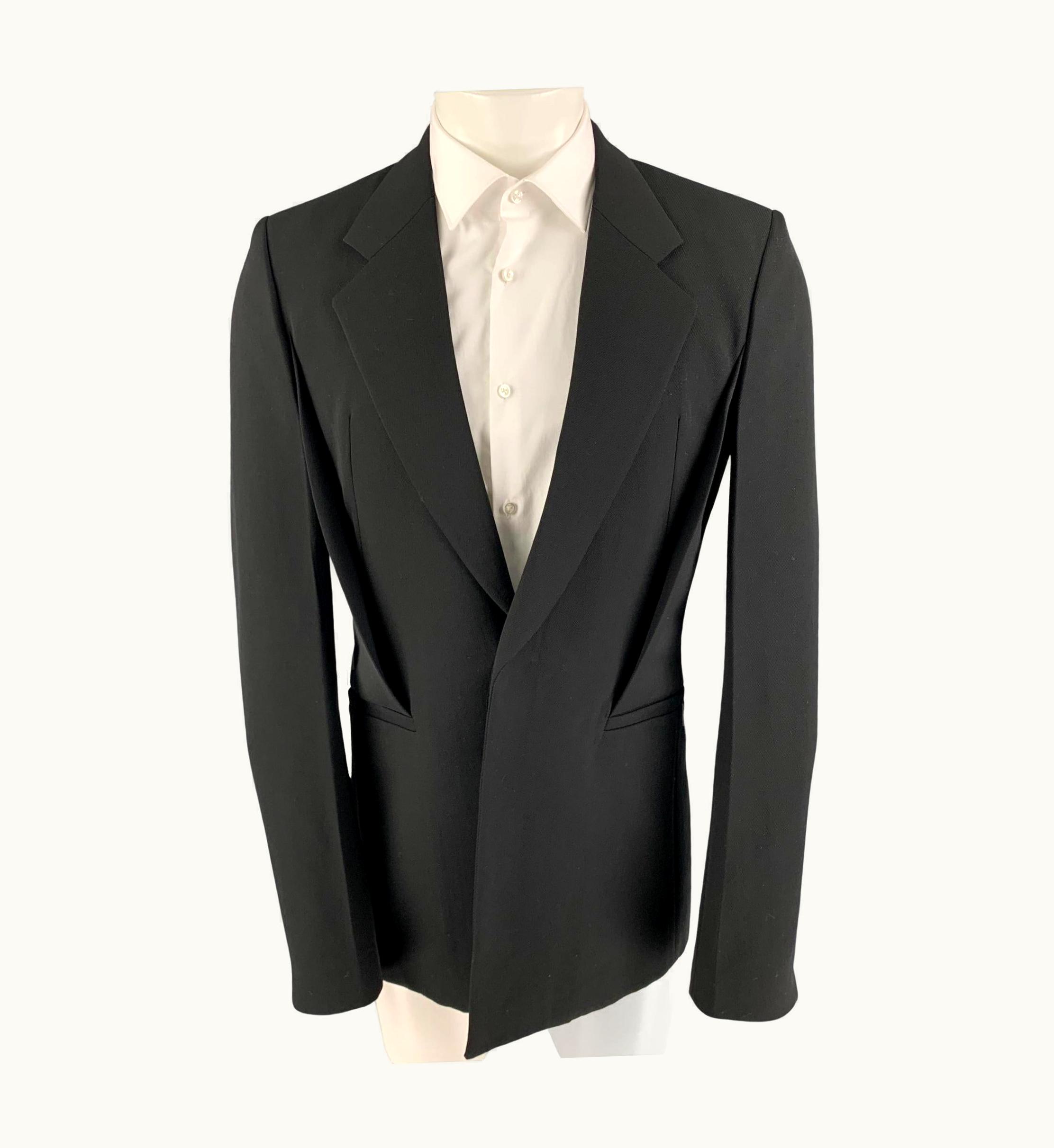 Givenchy Givenchy Black Notch Lapel Slim Fit Sport Coat
