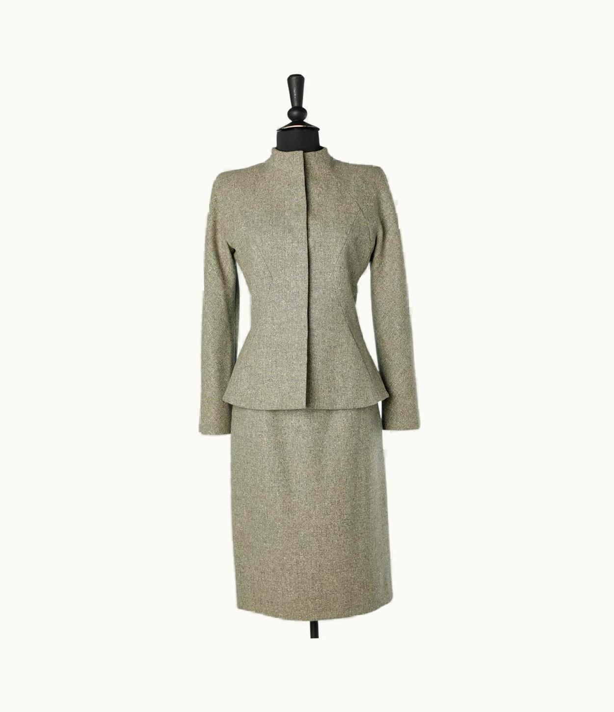 Givenchy Grey Tweed Skirt Suit With Raglan Sleeves Givenchy Couture Numbered