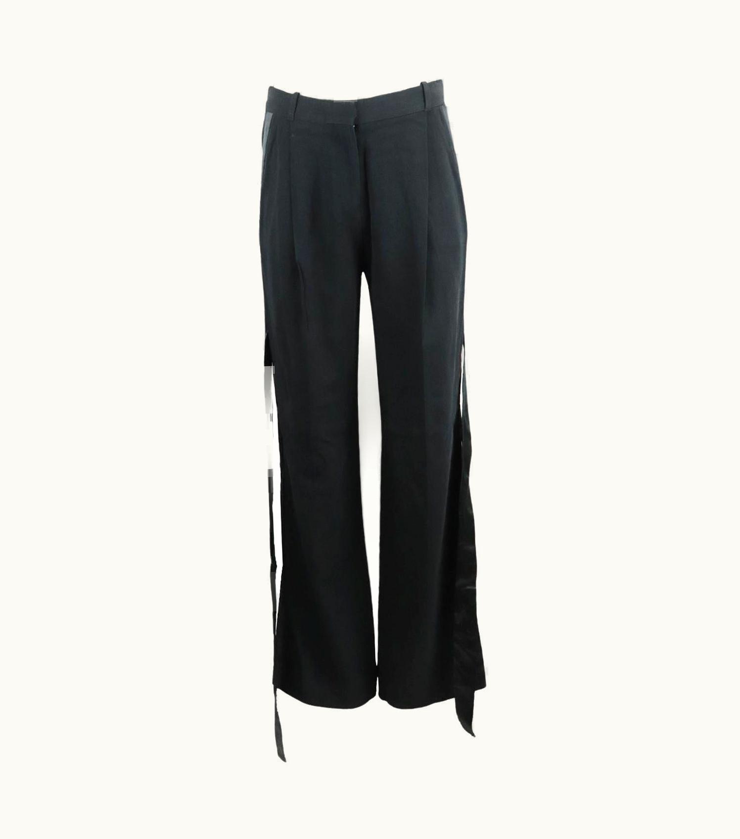 Givenchy Givenchy Satin Trimmed Woven Wide Leg Pants Uk UZ0612614