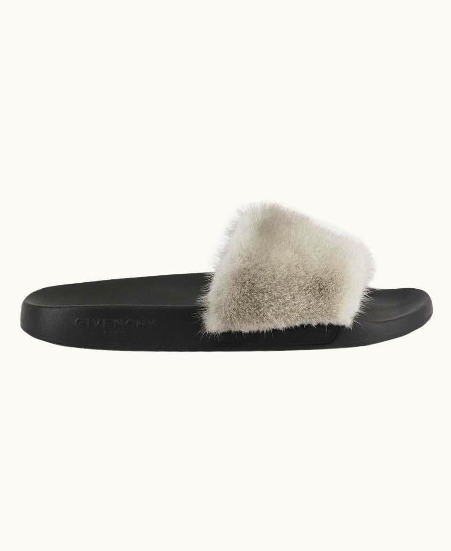 Givenchy Givenchy Mink Fur And Rubber Slides Eu 38 Us