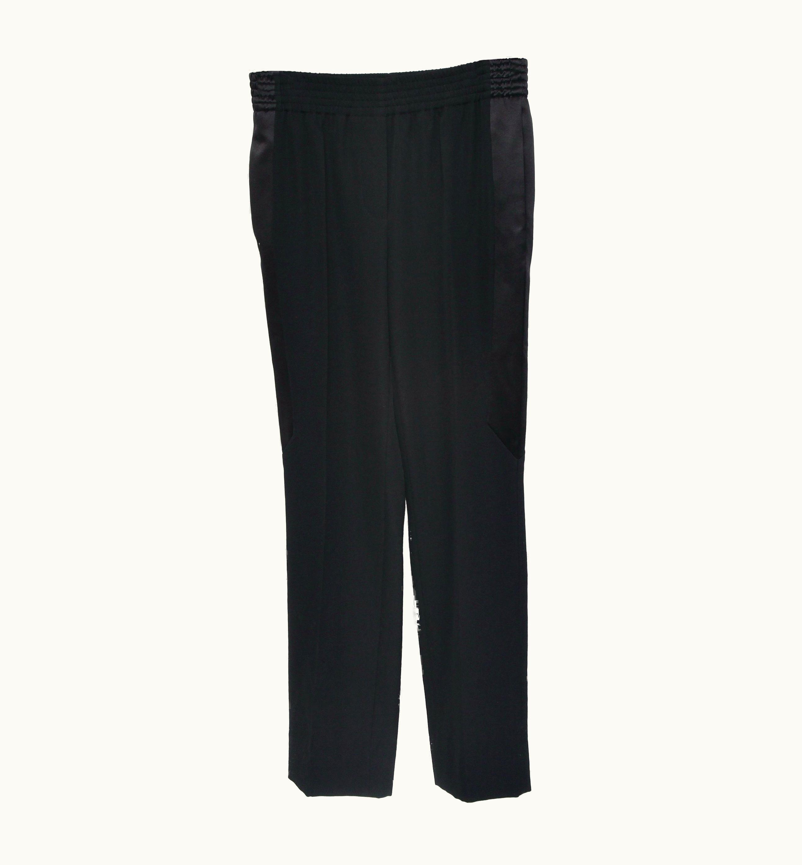 Givenchy Givenchy Black Pants Wool Side Panels Slip On Elastic Pockets