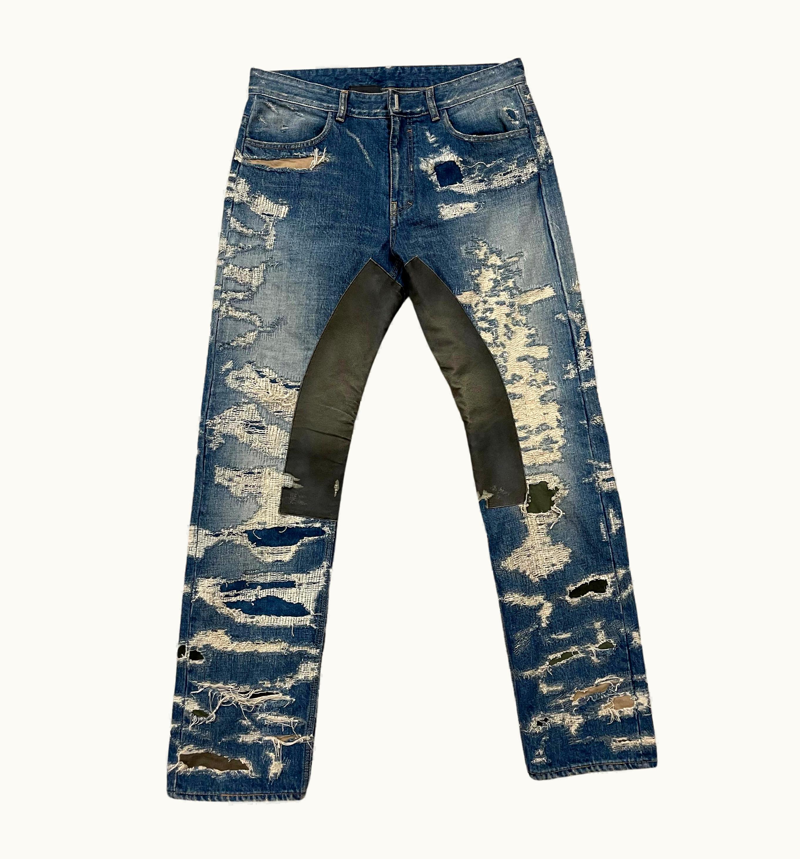Givenchy Givenchy Matthew Williams Jeans In Destroyed Denim Moleskin
