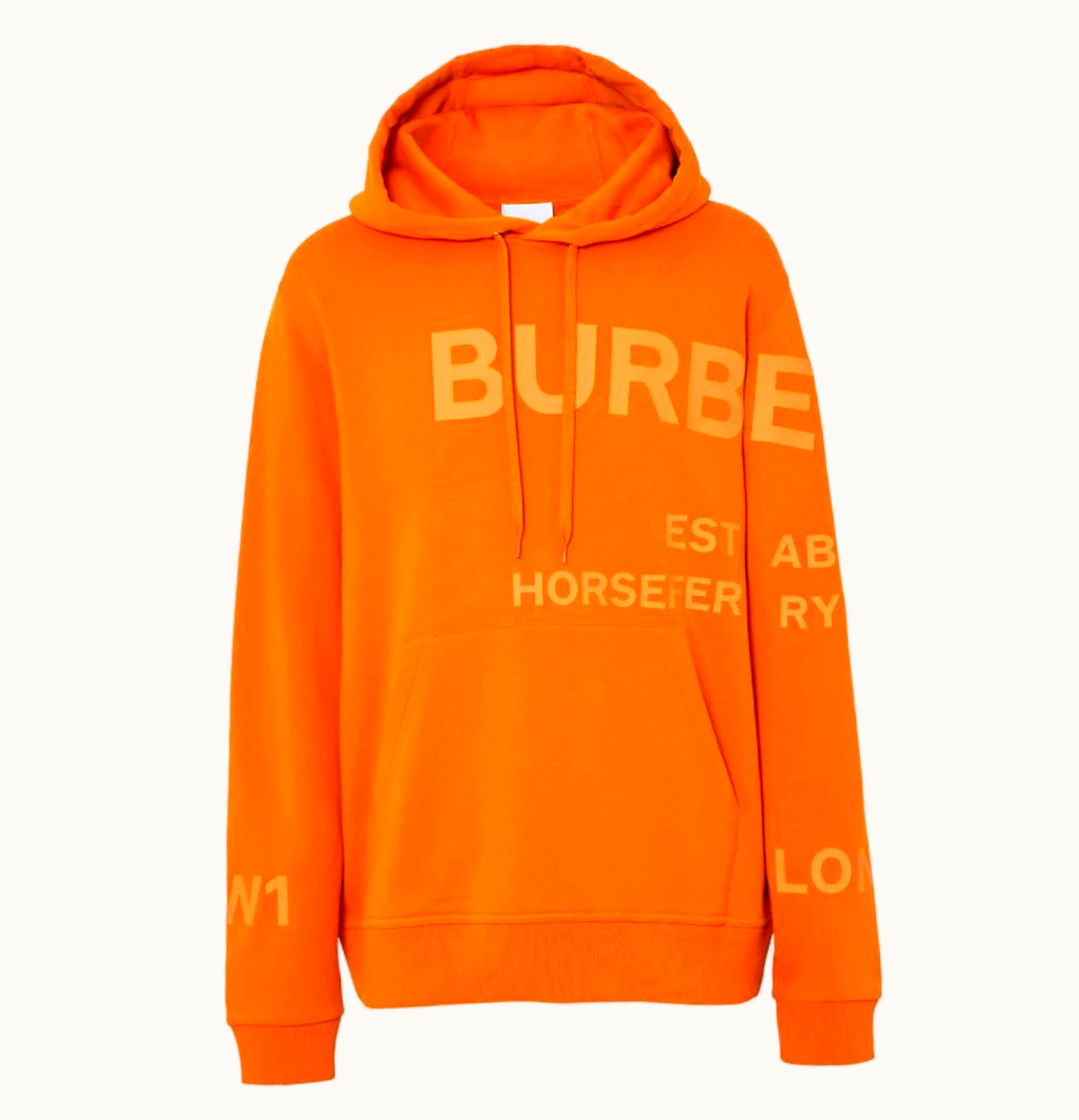 Burberry Burberry Horseferry Print Cotton Hoodie Orange