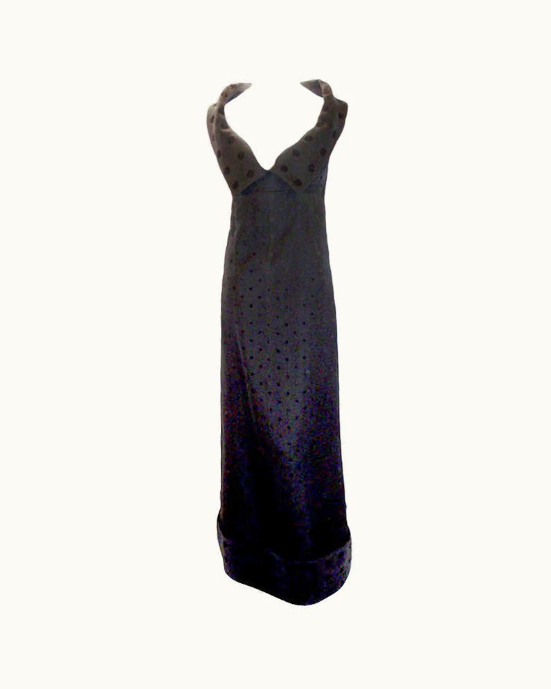 Givenchy Givenchy Long Black Polka Dot Gown, Circa 1980