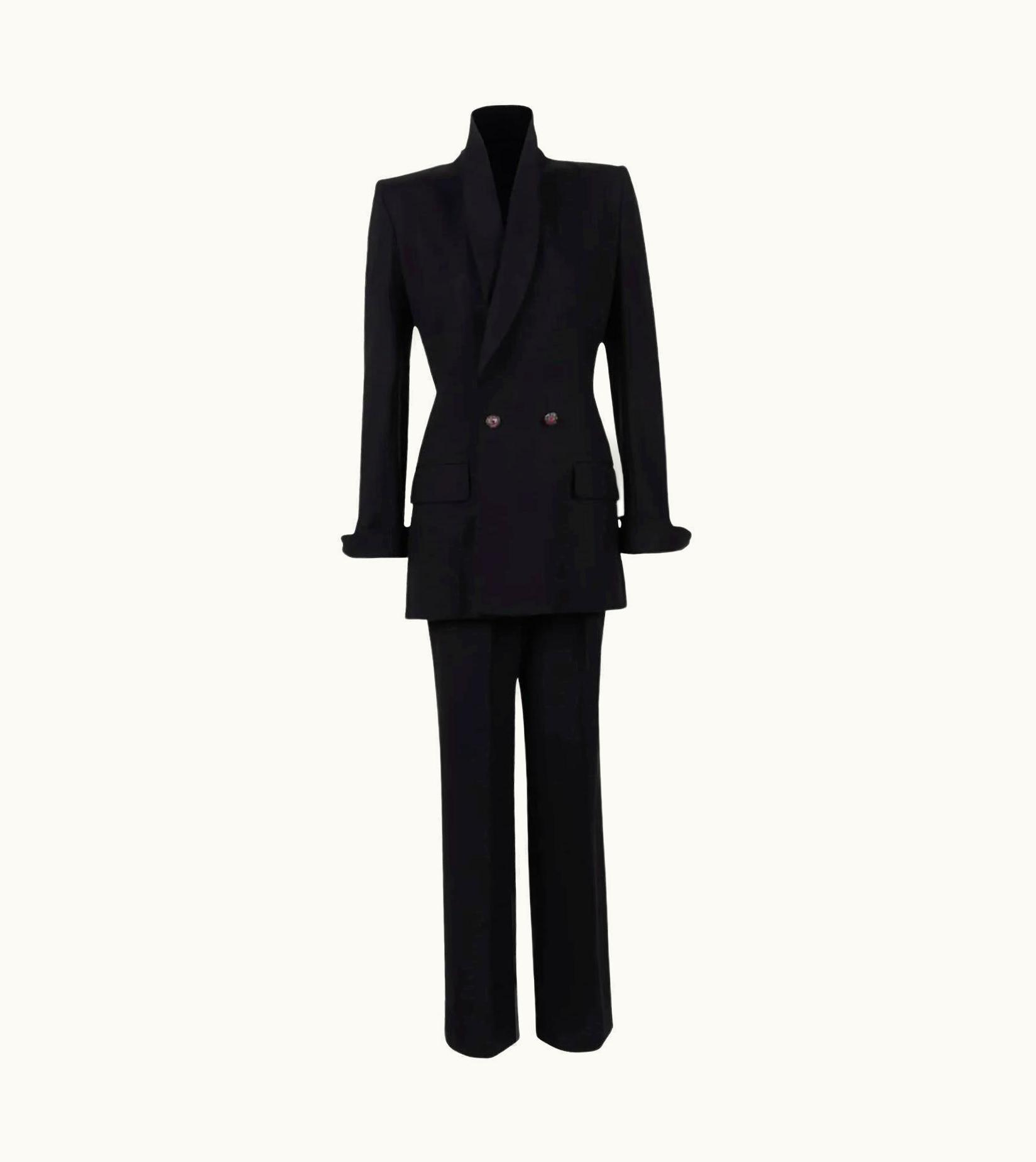 Givenchy AW 1997 Givenchy Haute Couture Double Breasted Pant Suit Set