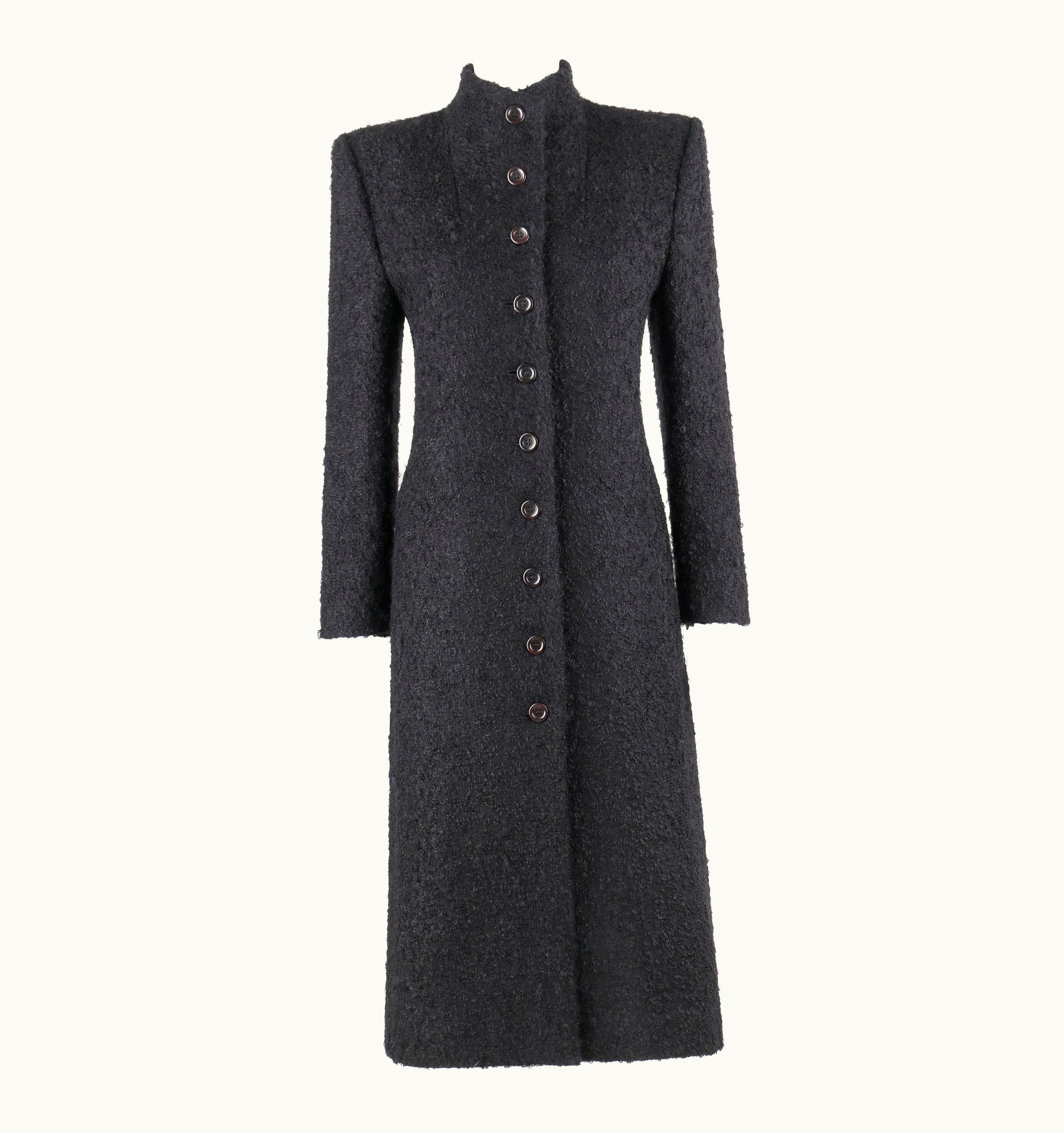 Givenchy Couture AW 1998 Alexander McQUEEN Mohair Exaggerated Shoulder Overcoat