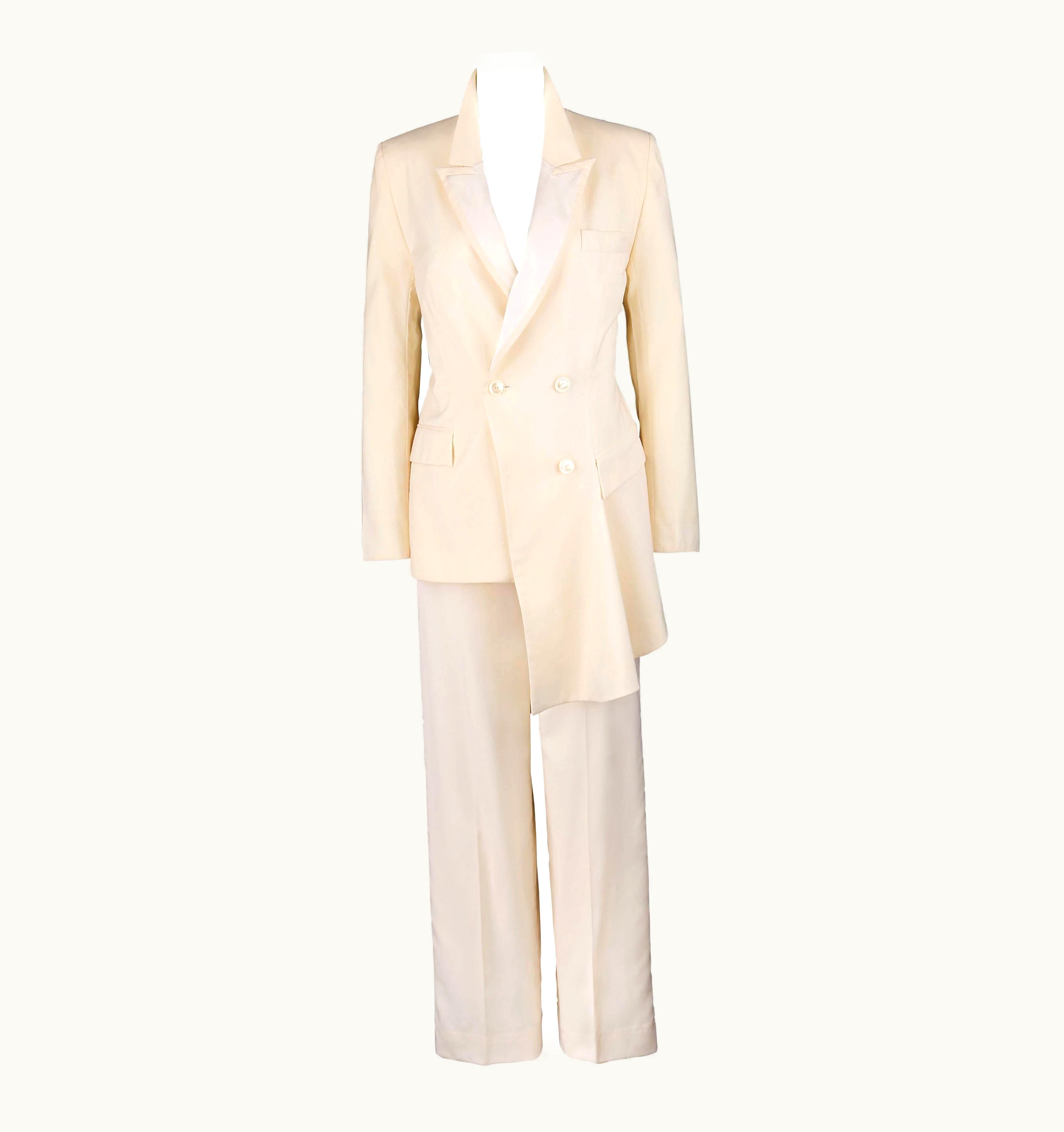 Givenchy Couture S/S 1999 Alexander McQUEEN 2 Piece Tuxedo Jacket Pant Suit Set
