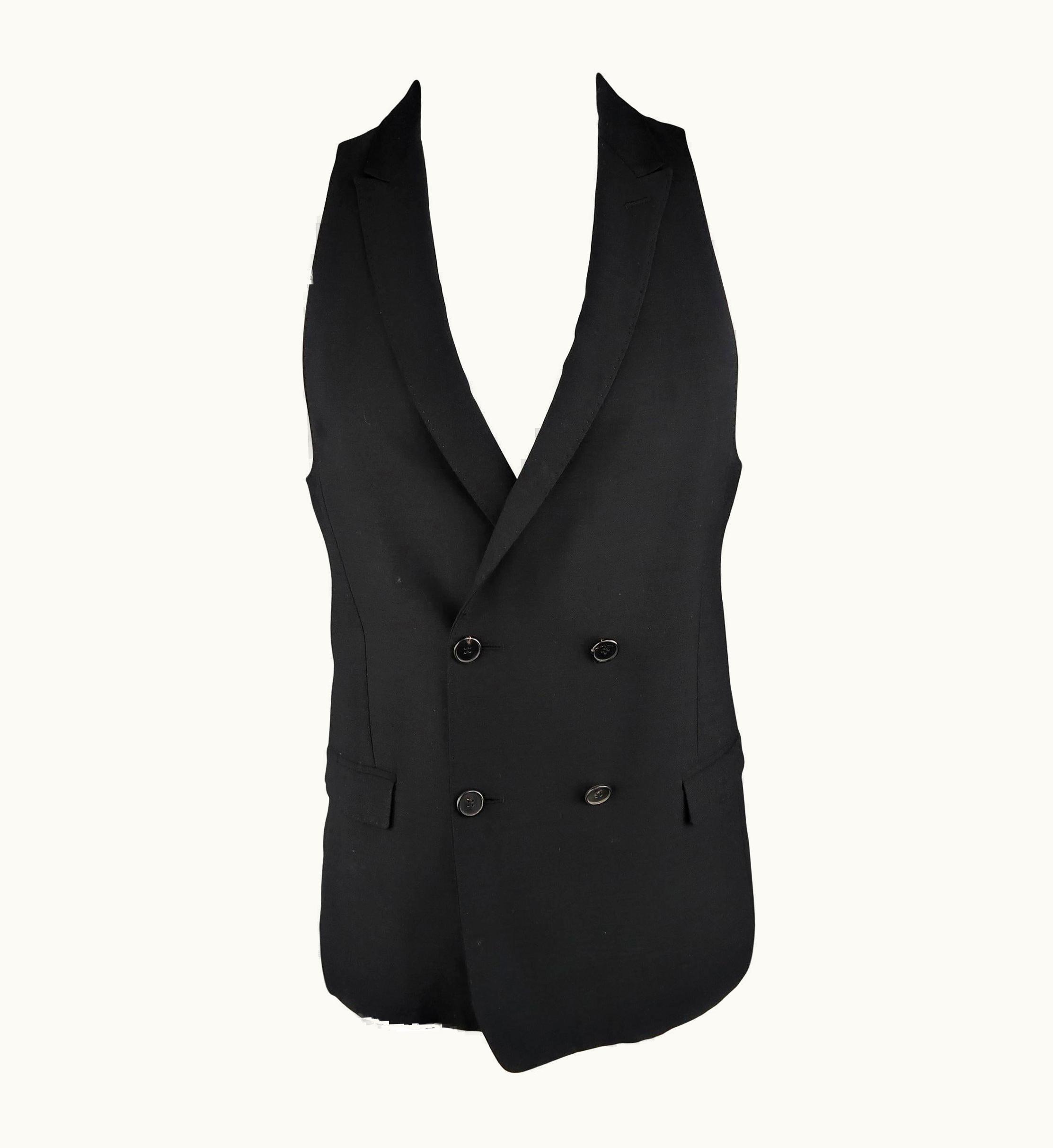 Givenchy Givenchy Black Wool Double Breasted Peak Lapel Vest, Spring 2009