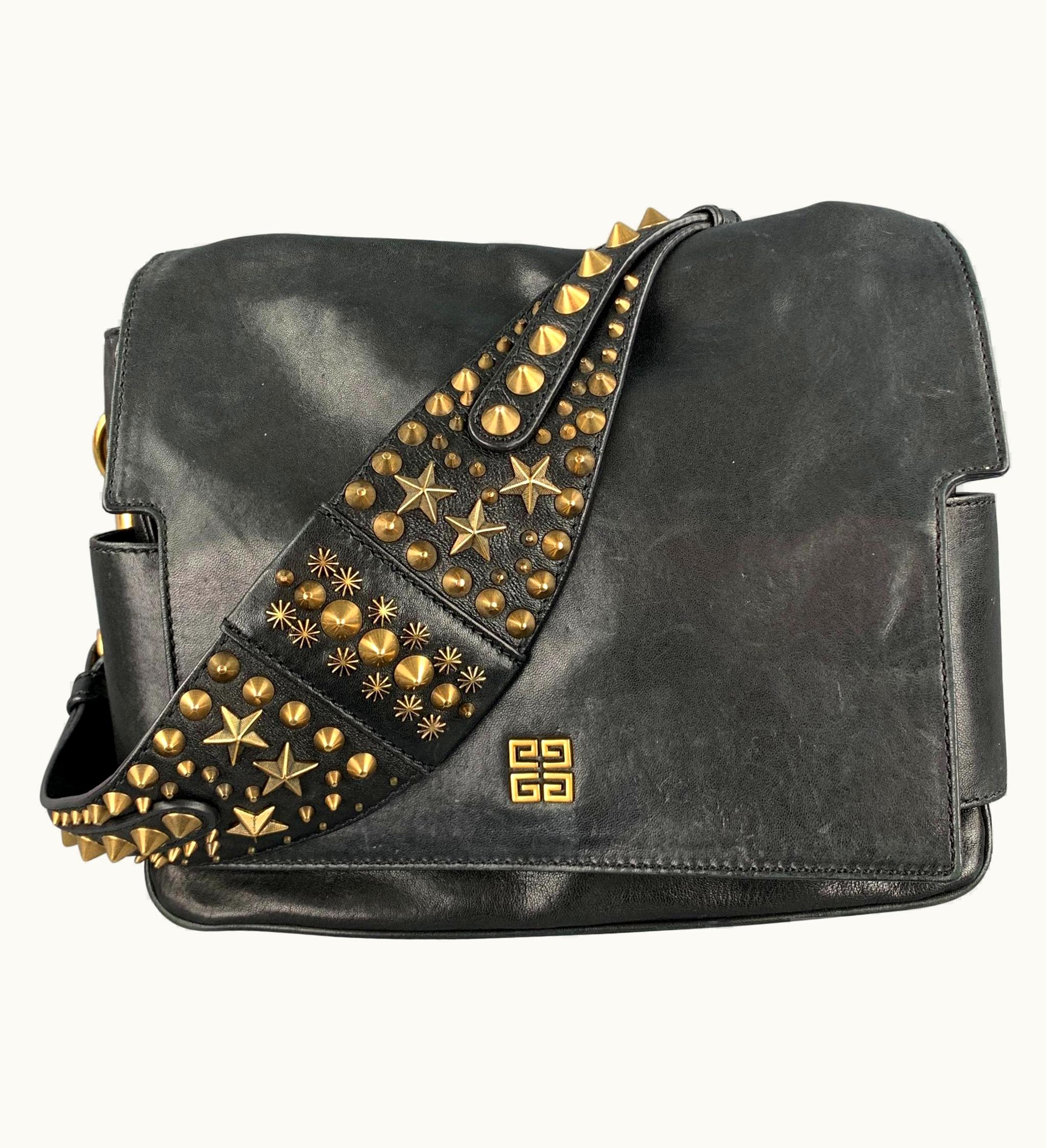 Givenchy Givenchy Melancholia Resort 2010 Black Leather Studded Strap Handbag