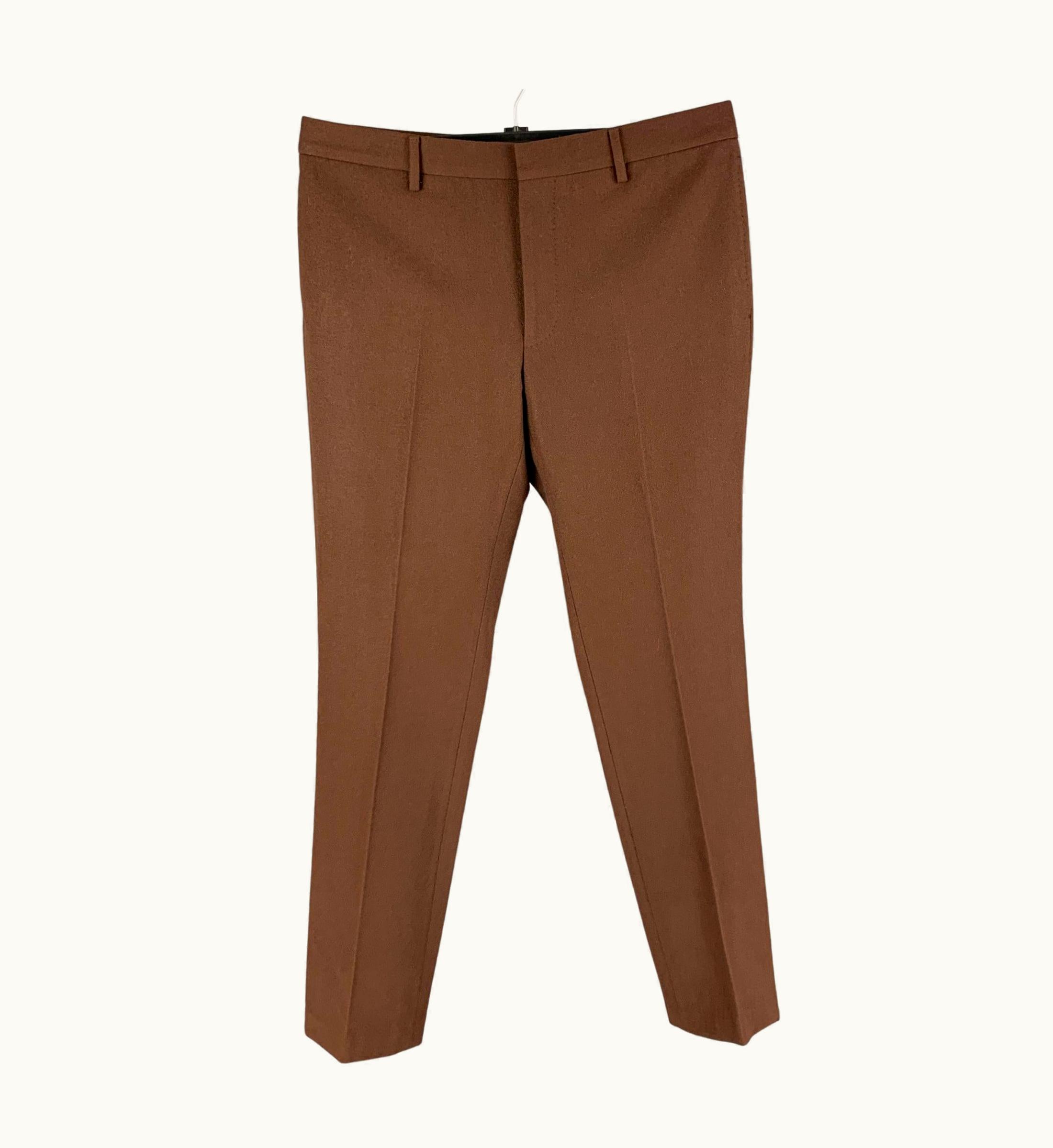 Givenchy Givenchy By Ricardo Tisci 2012 Brown Wool Cotton Dress Pants