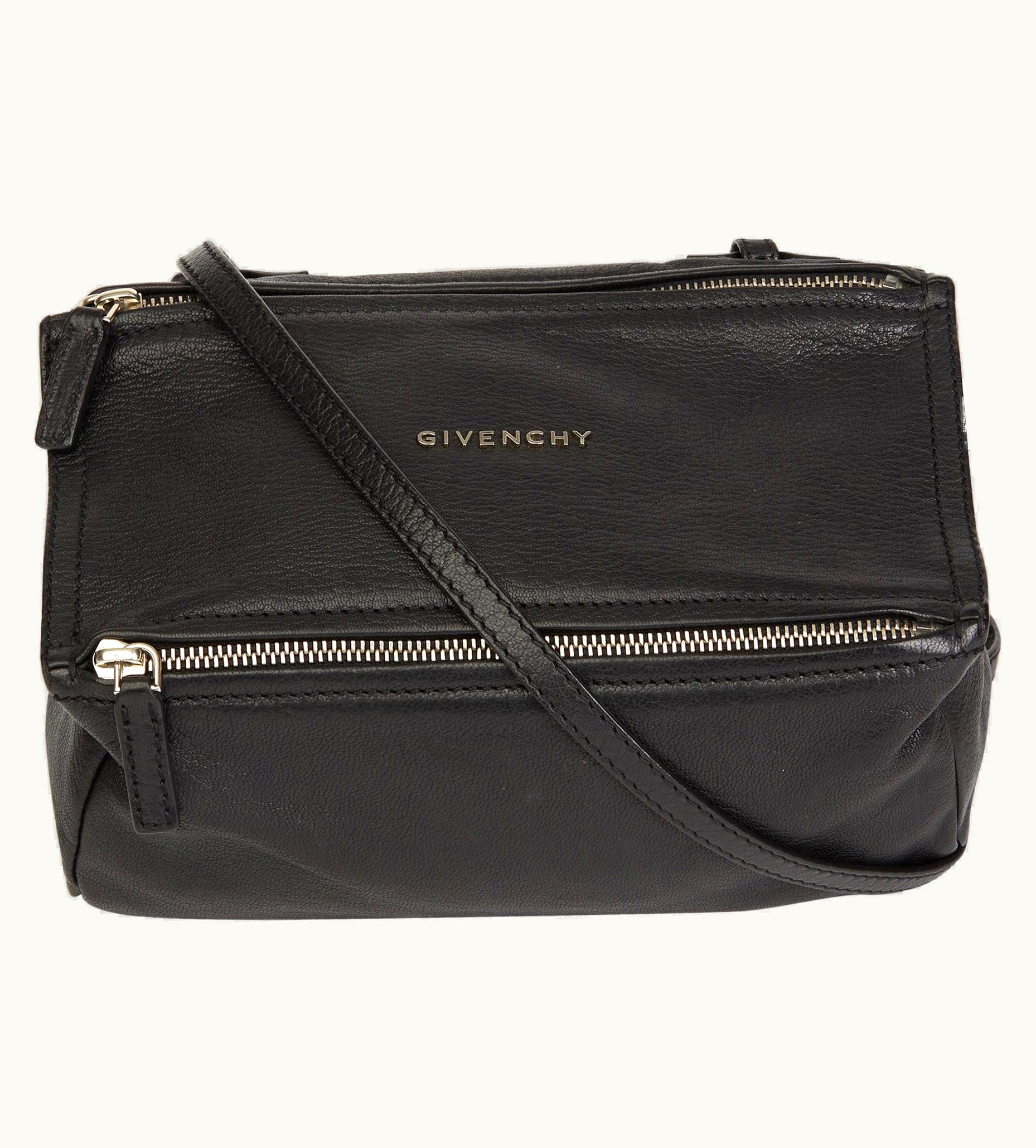 Givenchy 2014 Givenchy Black Goatskin Leather Pandora Crossbody