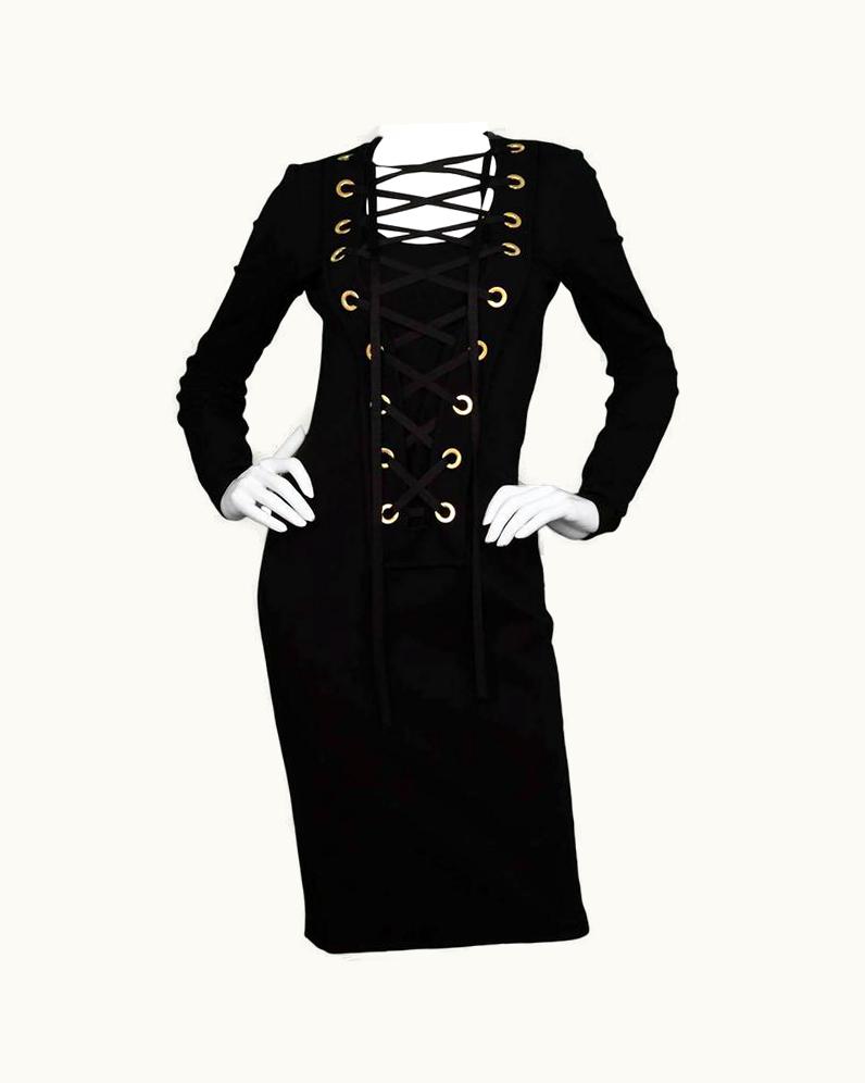 Givenchy Givenchy WS/S Tags 2016 Black Lace-Up Dress