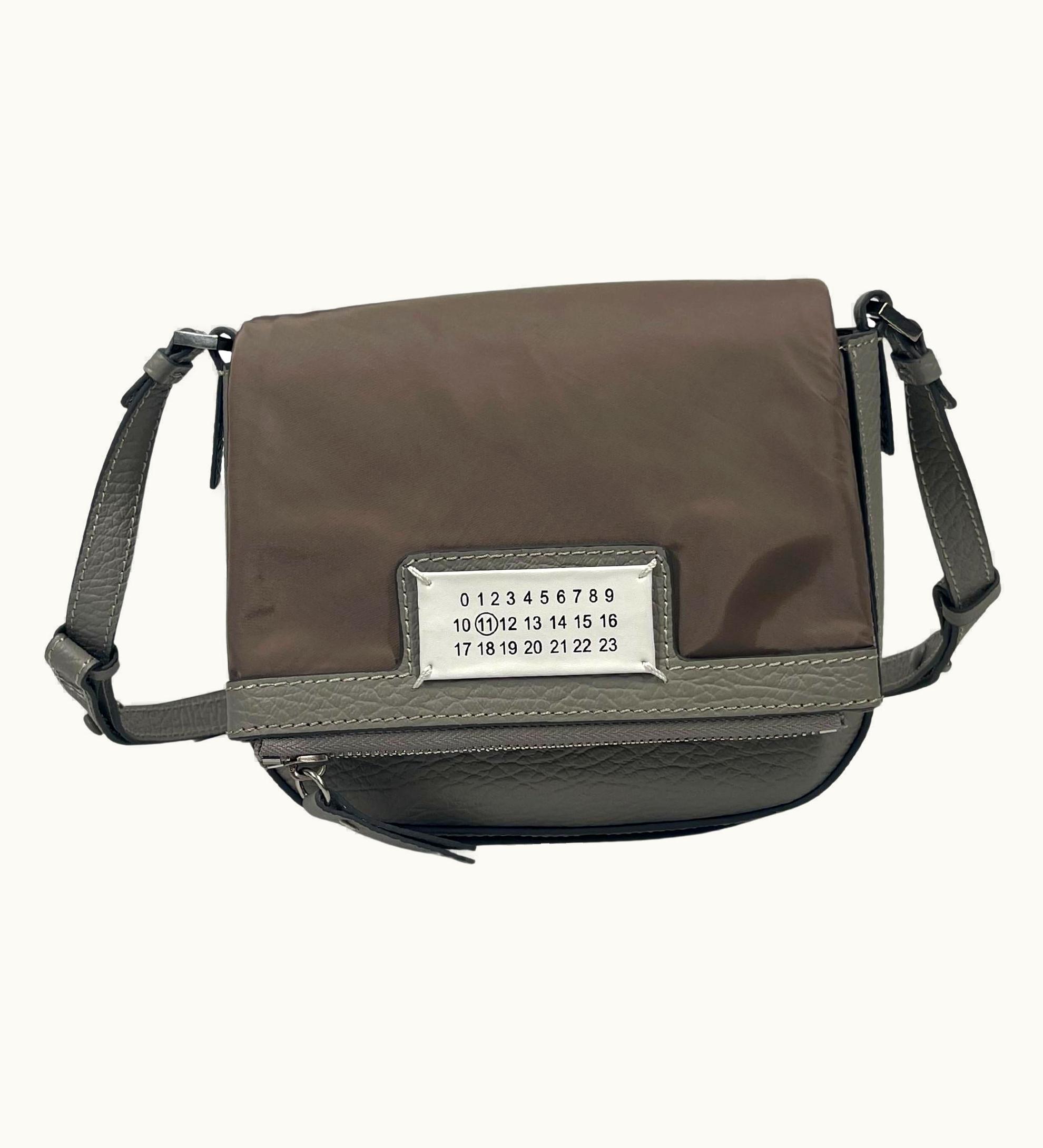 Maison Margiela Maison Margiela Nylon Zip Flap Grey Leather Crossbody