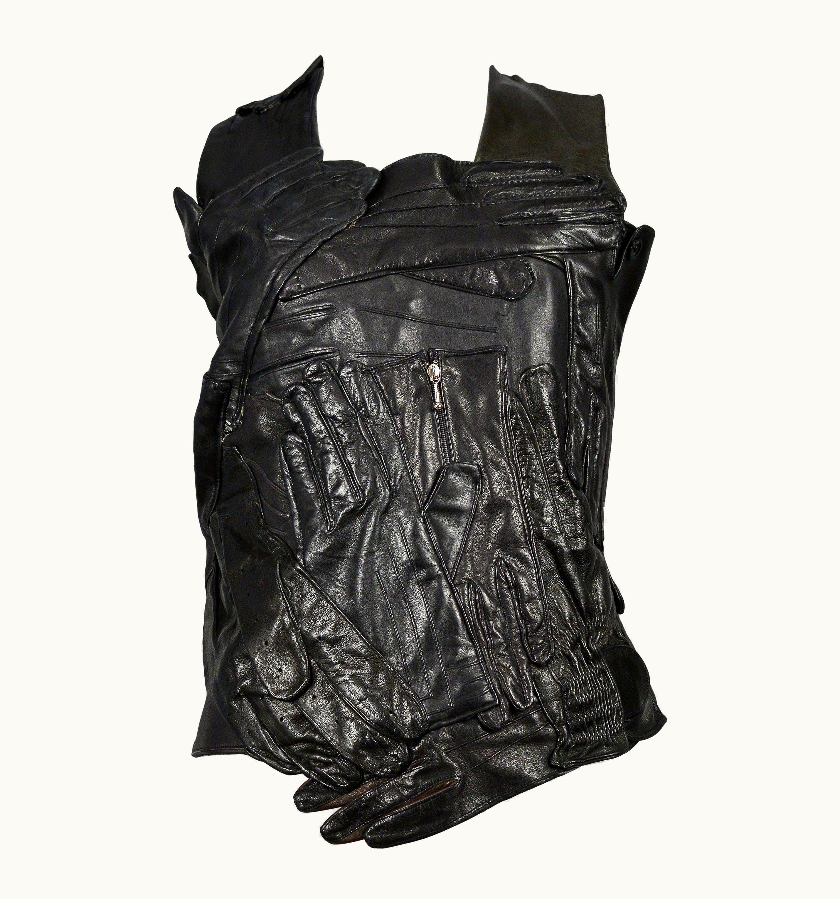 Maison Margiela Vintage Maison Martin Margiela Artisanal Black Leather Glove Top 2001