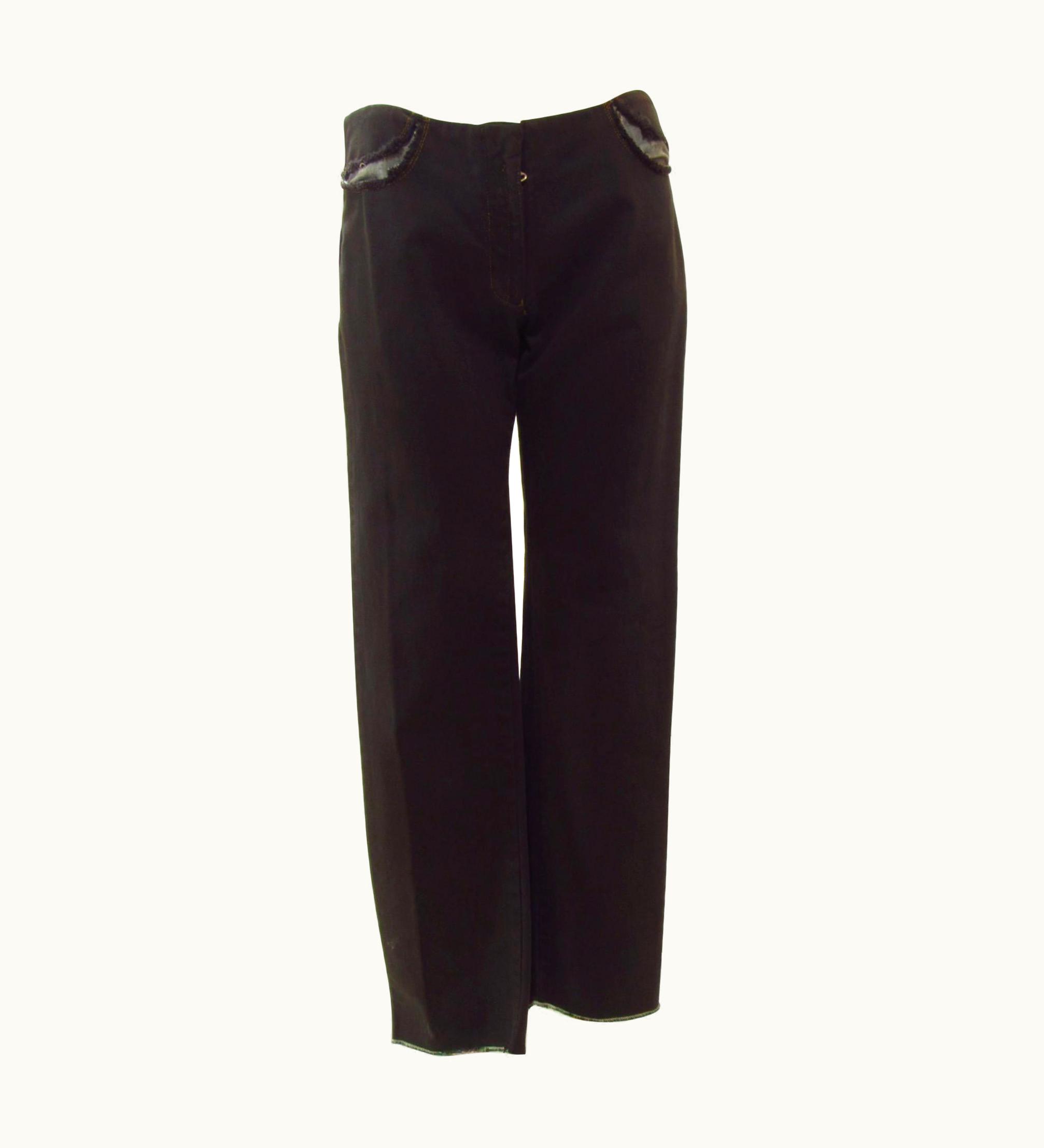 Maison Margiela Maison Martin Margiela Narrow Leg Black Denim Cut Out Pant