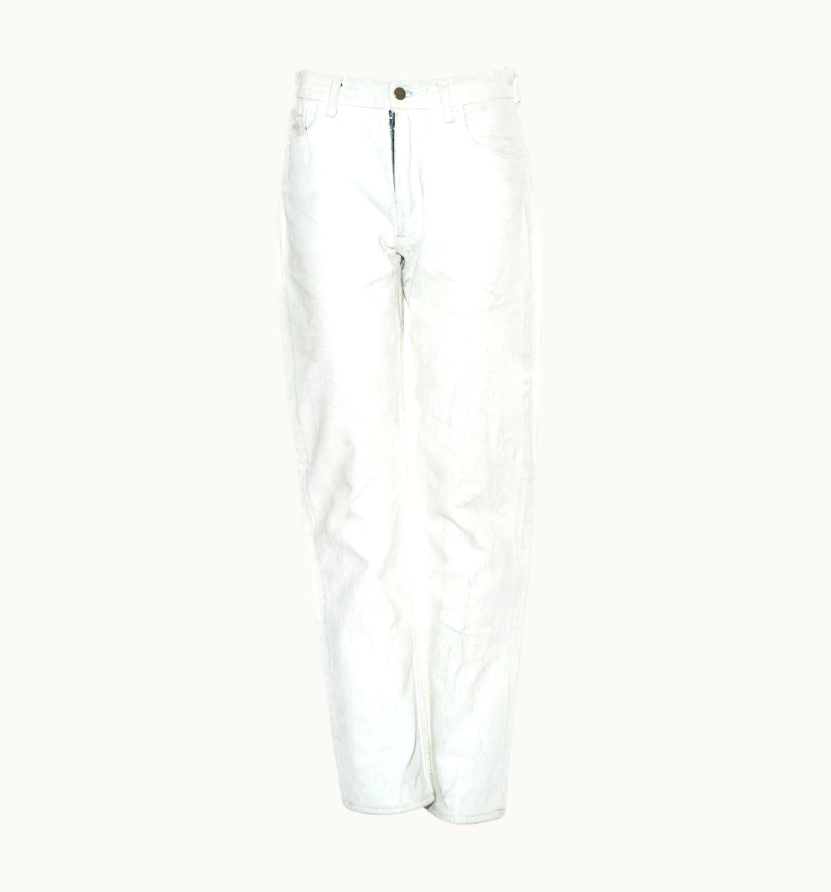 Maison Margiela Margiela Artisanal White Painted Denim Jean Pants, AW 1999
