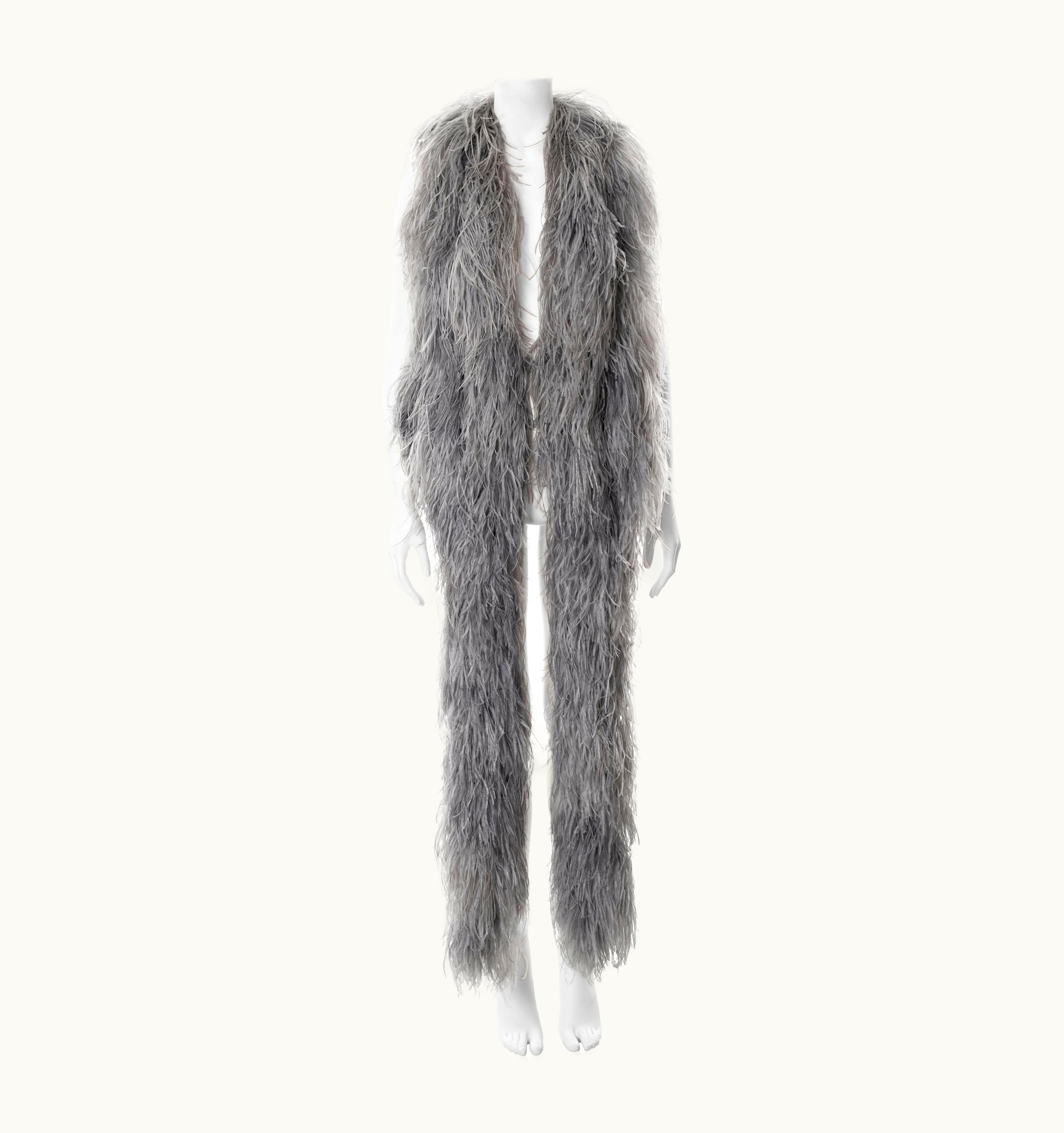 Maison Margiela Martin Margiela Artisanal Grey Ostrich Feather Waistcoat, AW 2004