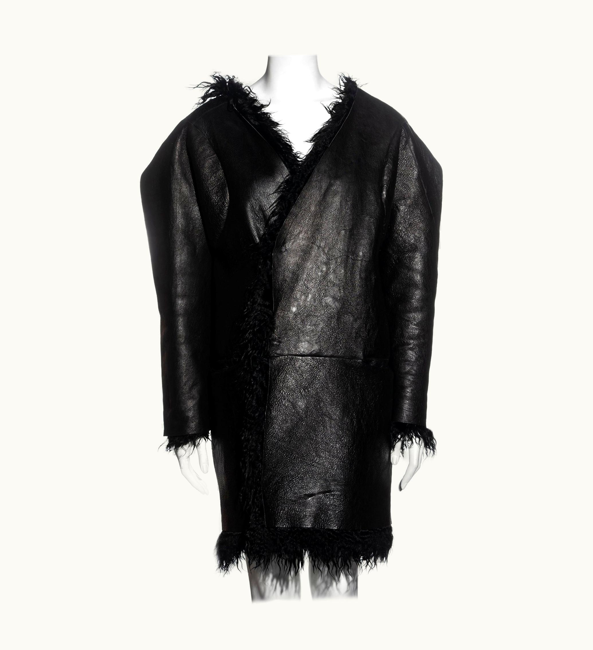 Maison Margiela Martin Margiela Black Goatskin Reversible 'flat Collection' Coat, AW 1998