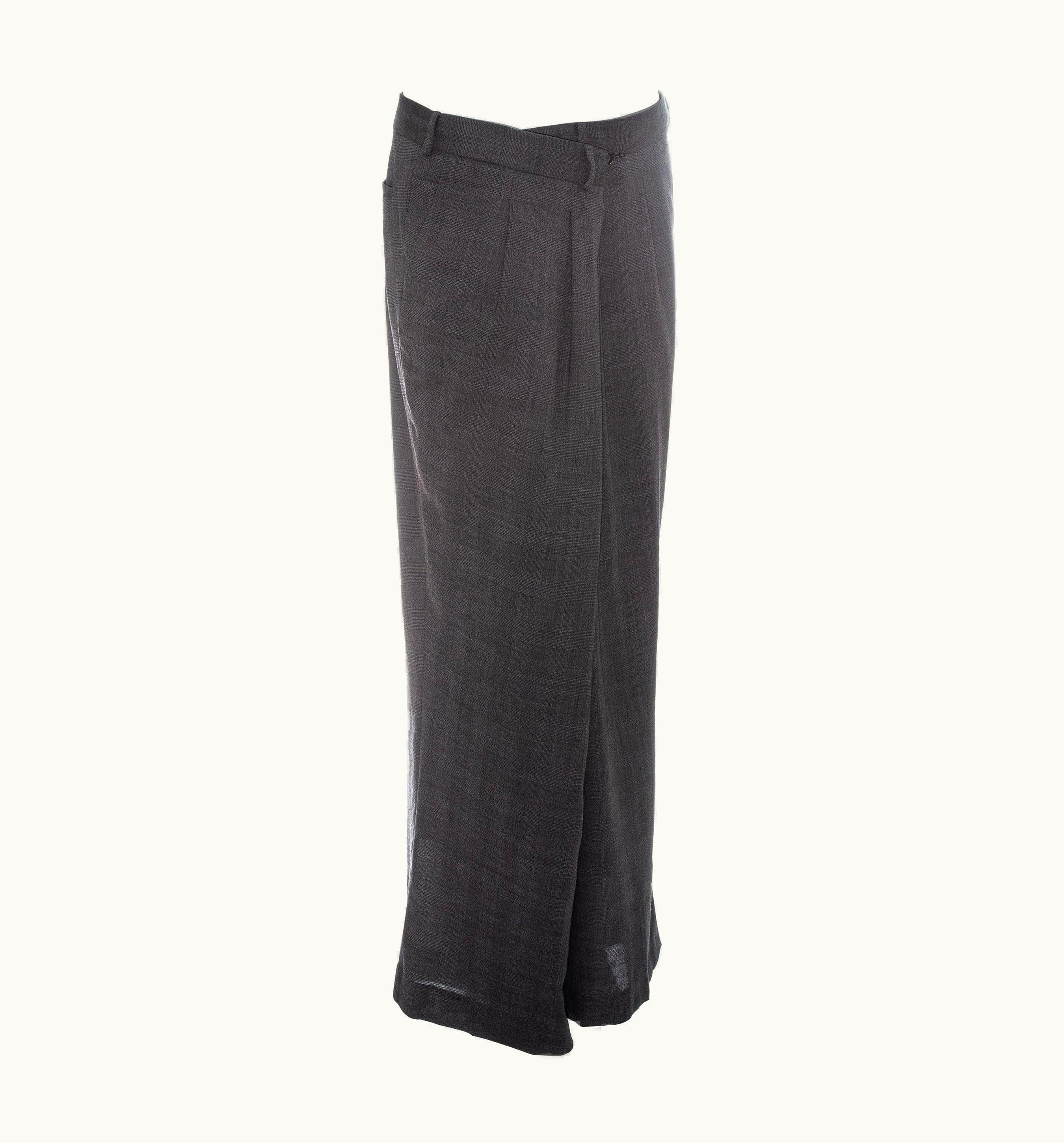 Maison Margiela Margiela Grey Wool Oversized 8 Folded Pants, AW 2000
