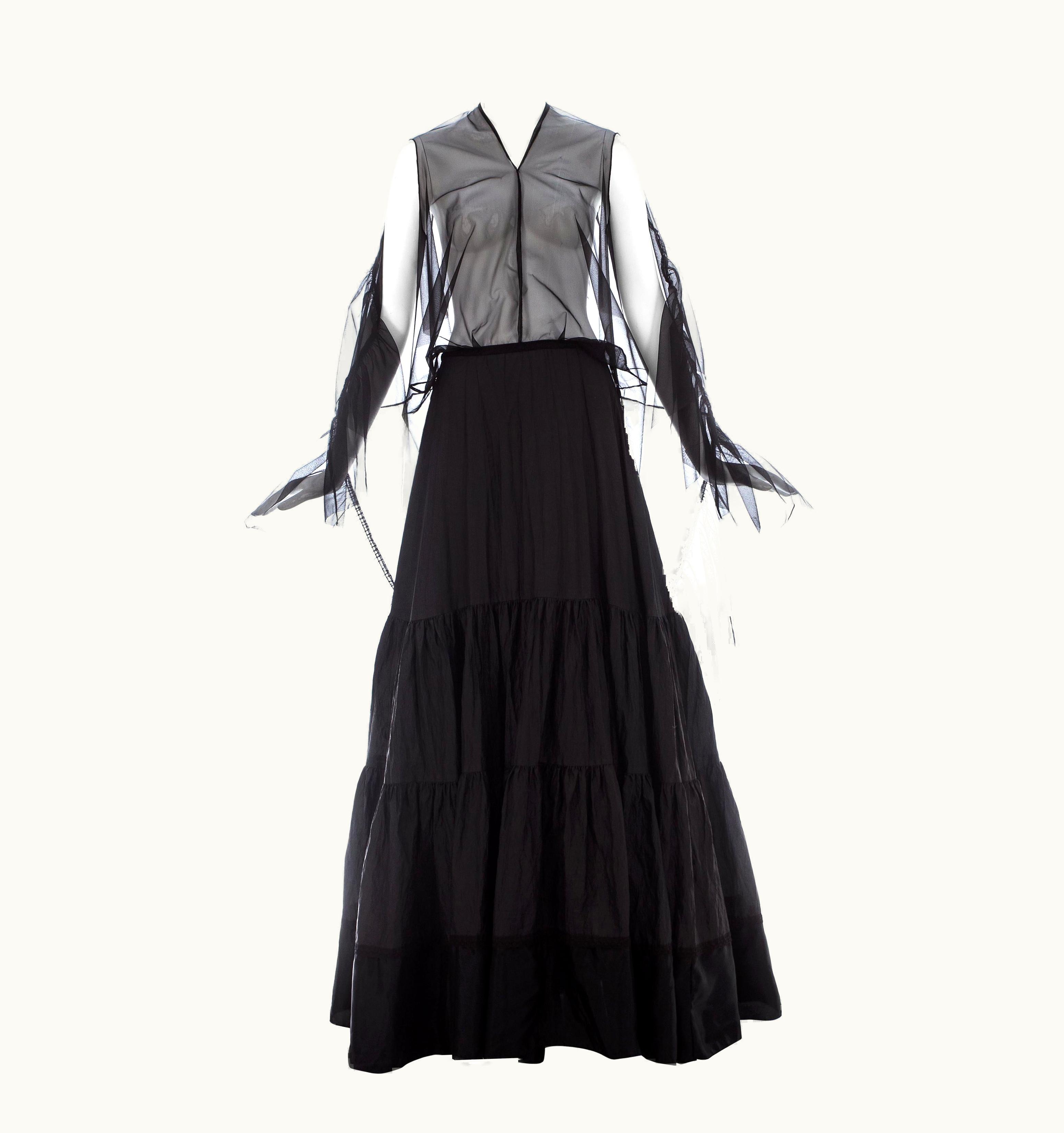 Maison Margiela Martin Margiela Black Nylon Maxi Dress Made With Vintage Petticoats, S/S 2003