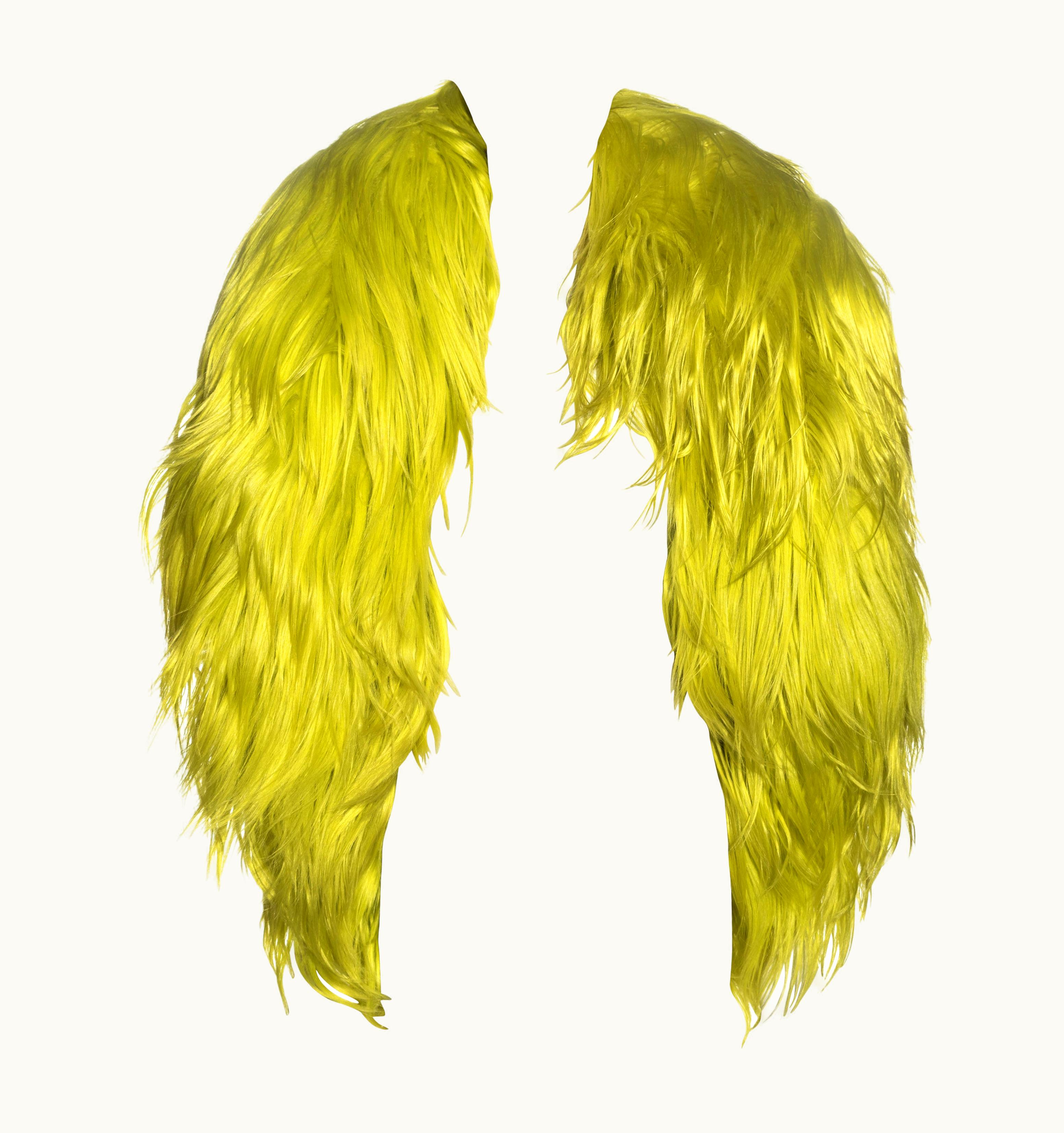 Maison Margiela Martin Margiela Giant Fluorescent Lime Goat Hair Padded Tube Gilet, AW 2007