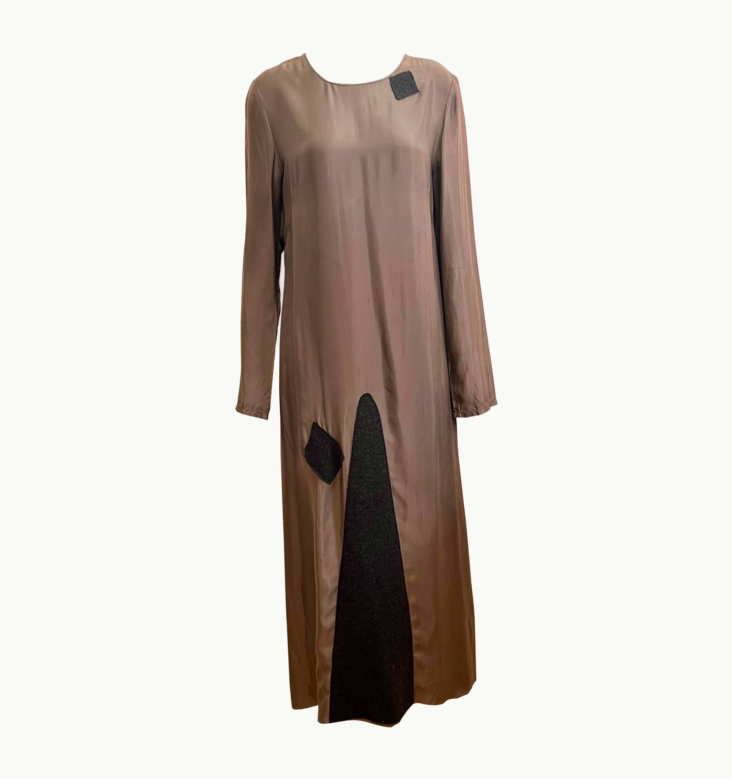 Maison Margiela Vintage 1990' Martin Margiela A Line Long Deconstructed Dress With Felt Patches