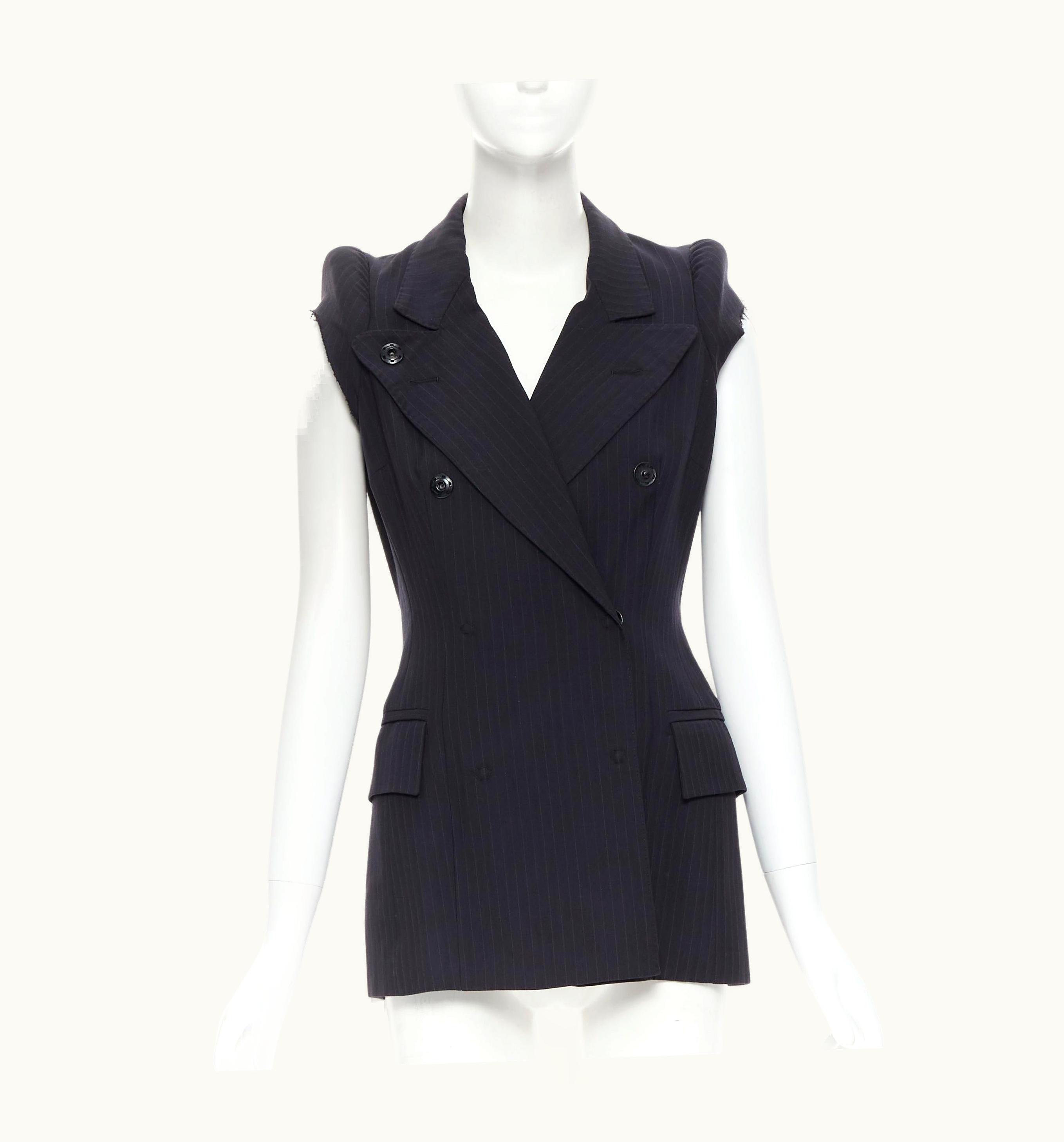 Maison Margiela Rare Maison Margiela 1990 Deconstructed Padded Shoulder Cigarette Jacket