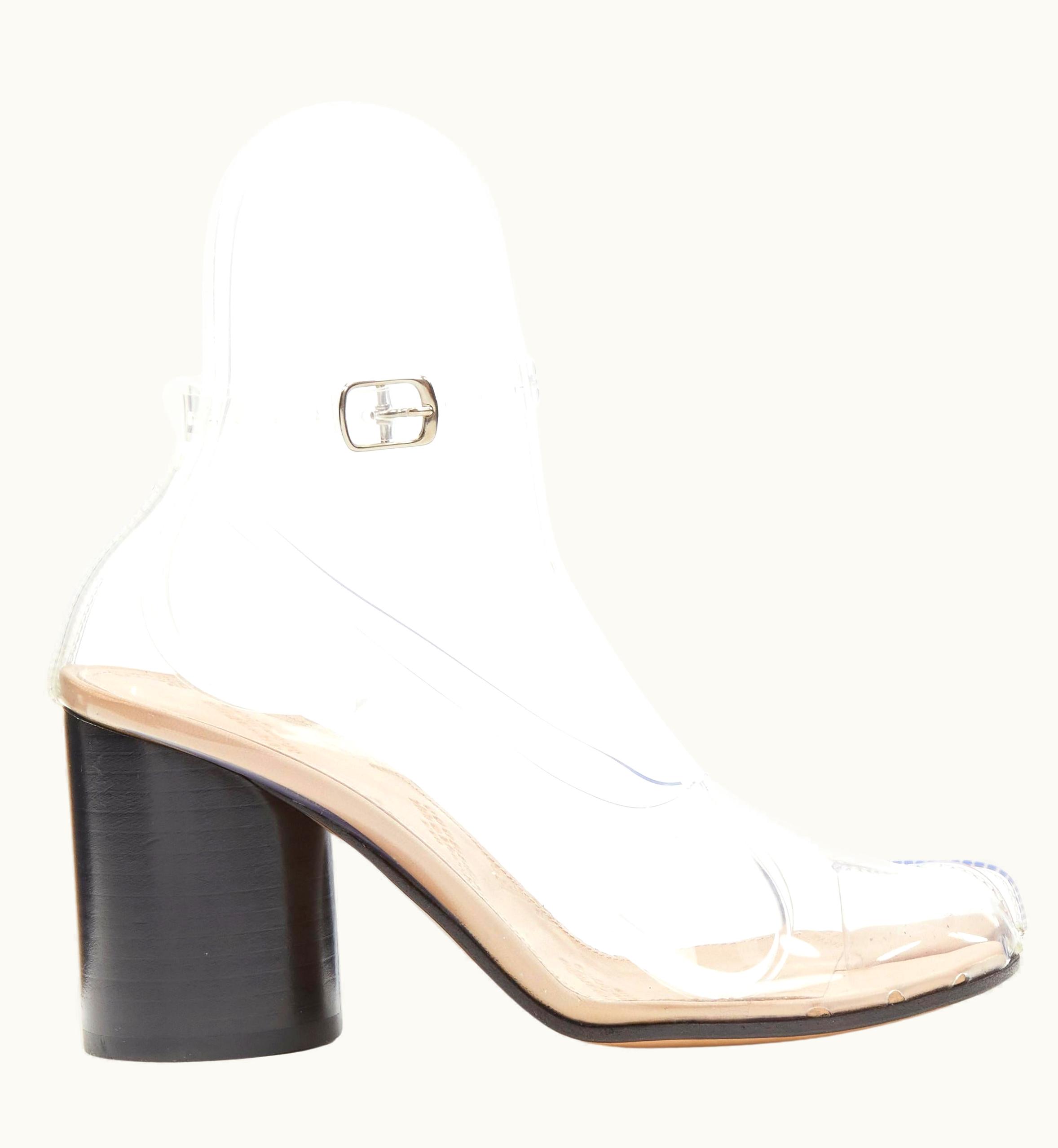 Maison Margiela Maison Margiela Tabi Pvc Transparent Clear Ankle Strap Cone Heel Pump