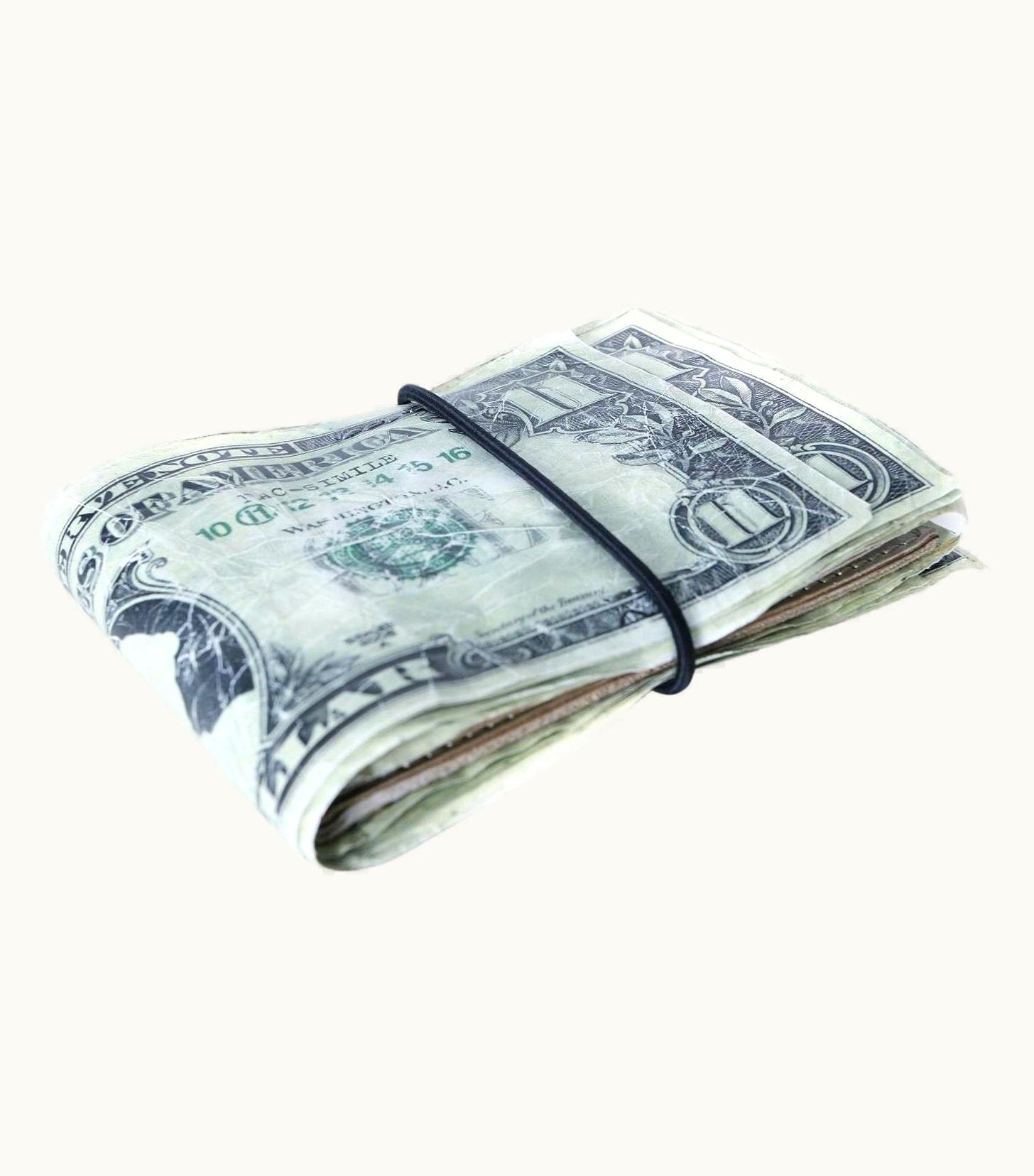 Maison Margiela Martin Margiela Mmm $11 Dollar Bill Elastic Band Bifold Leather Wallet