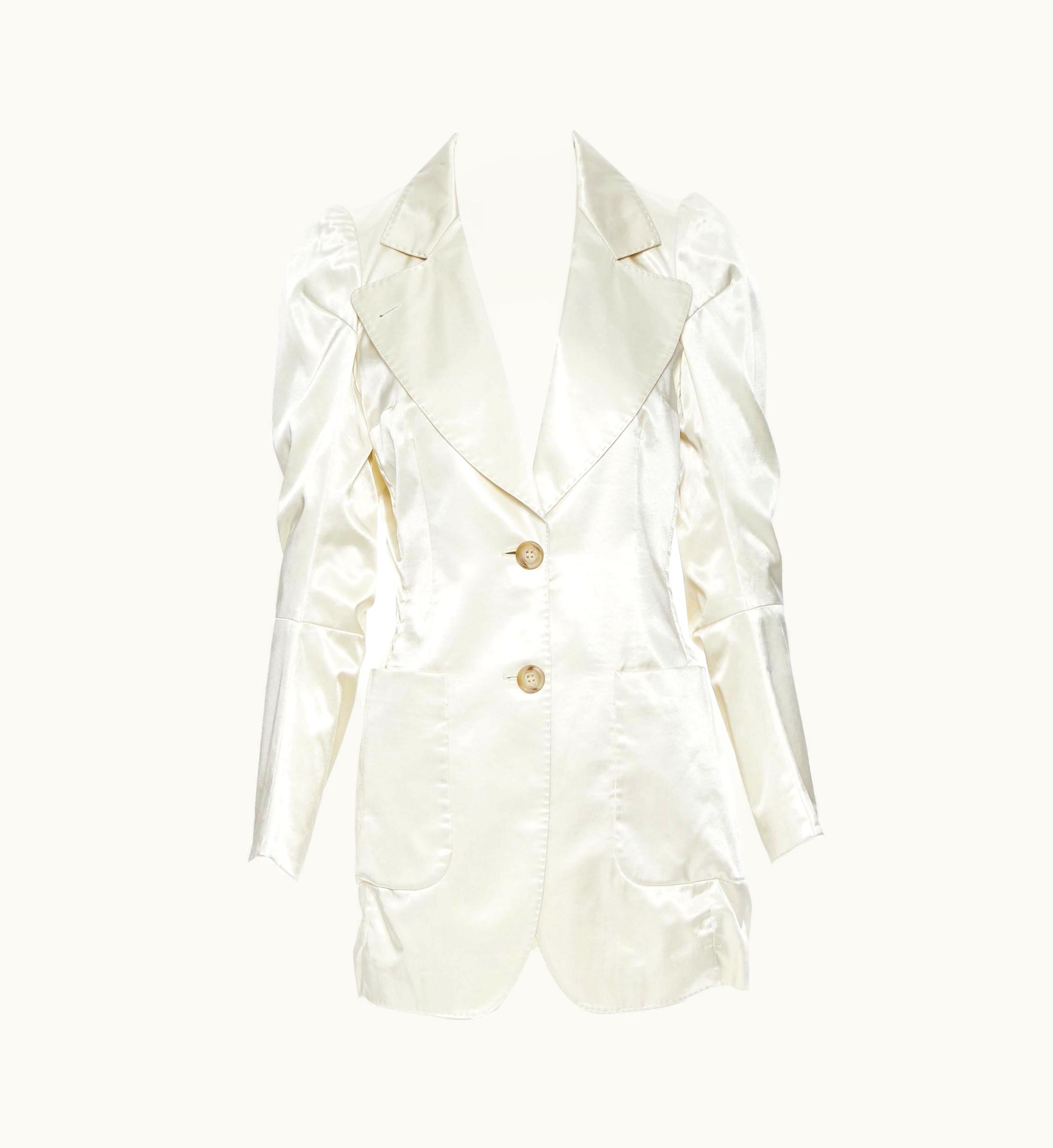 Maison Margiela Vintage Maison Martin Margiela 1990' Ivory Deconstructed Cigarette Jacket Rare