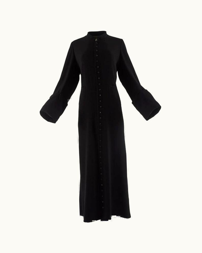 Maison Margiela Margiela Autumn-Winter 1992 Black Cotton Full Length Priest Coat