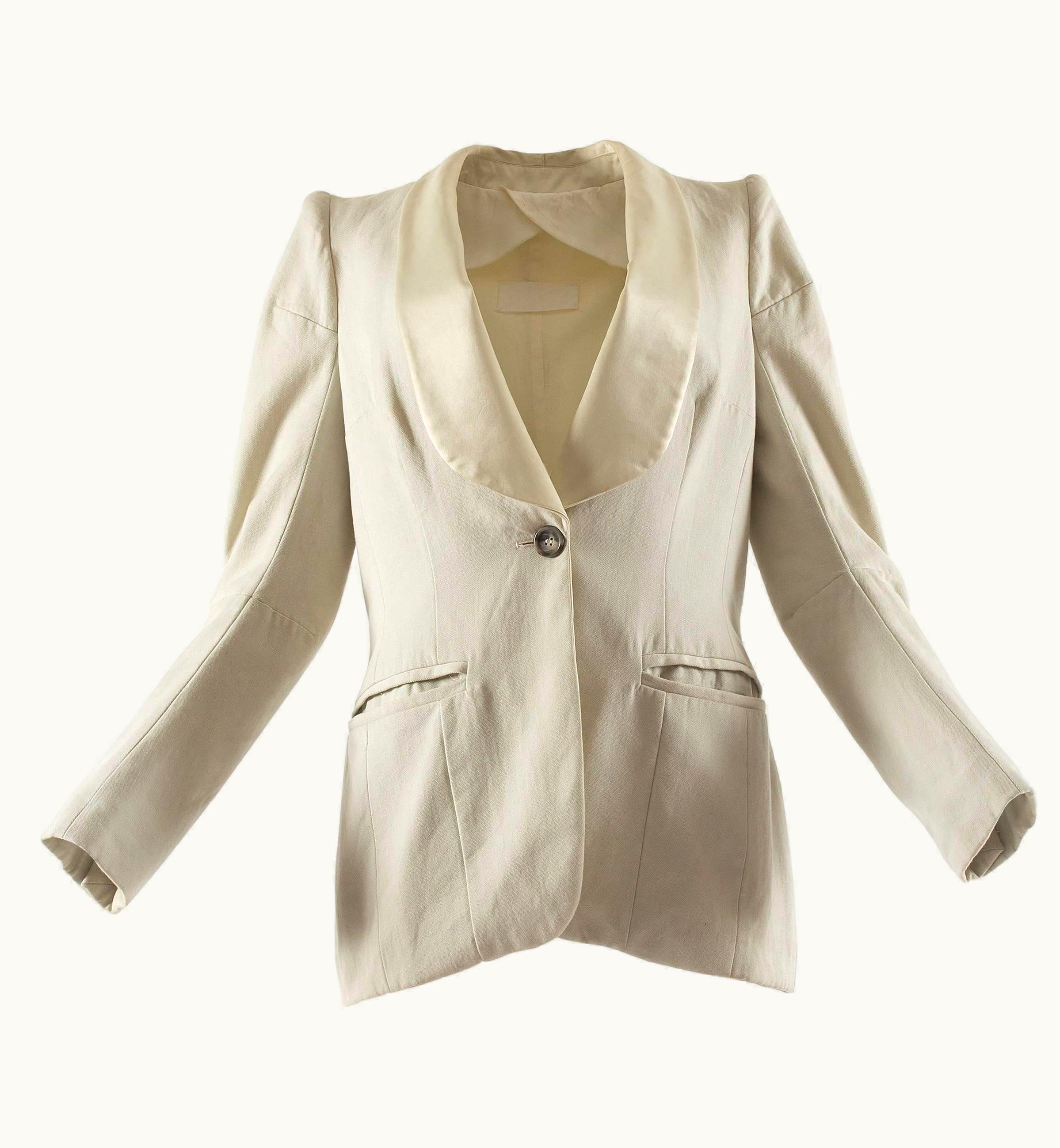 Maison Margiela Margiela Spring-Summer 1993 Ivory Cotton Canvas Jacket