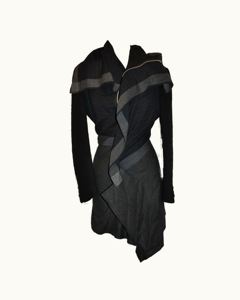 Comme Des Garçons Comme Des Garcon Multi-Wool Multi-Print Deconstructed Zipper Jacket