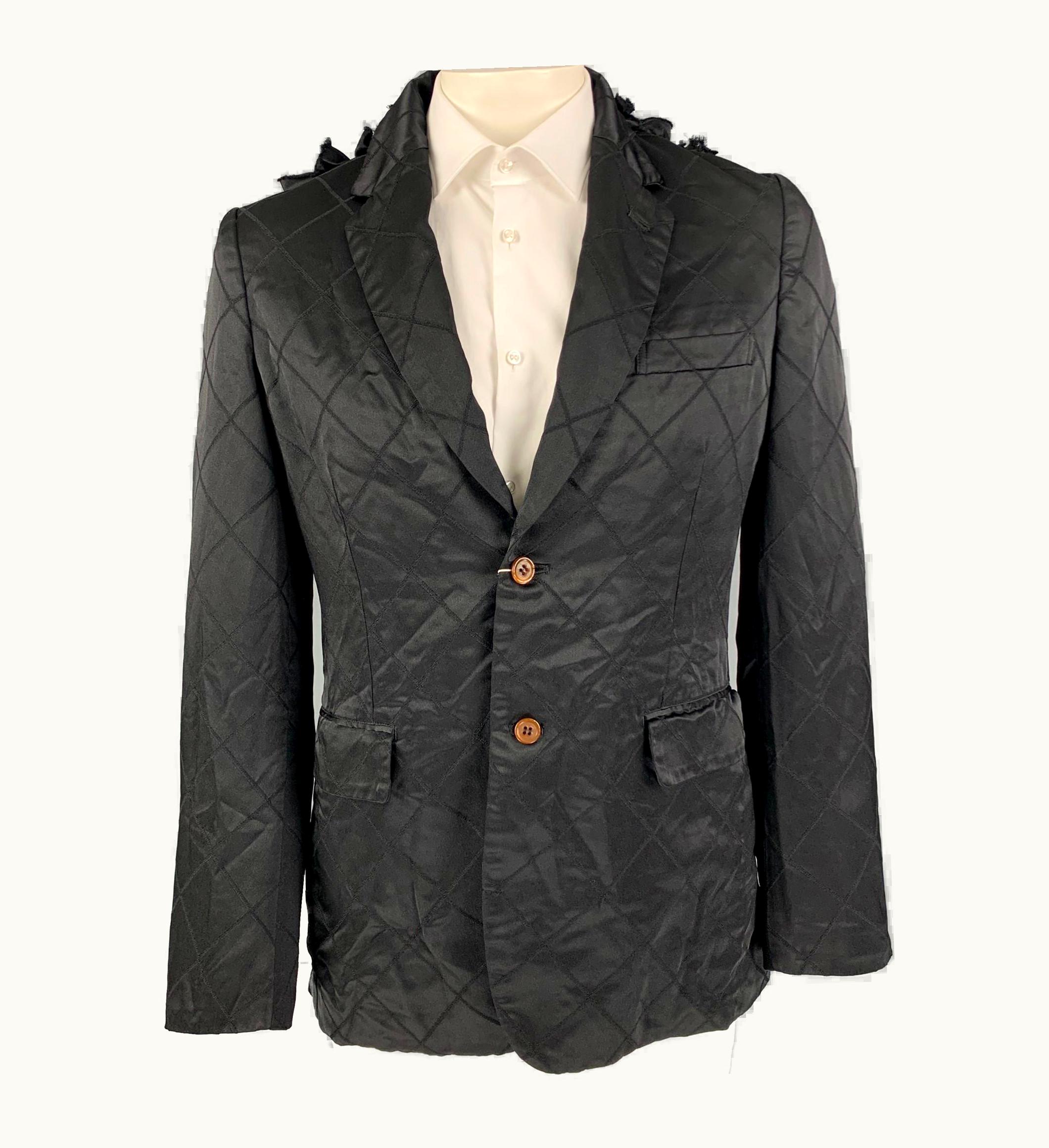 Comme Des Garçons Comme Des Garcons Homme Plus Black Quilted Polyester Ruffled Sport Coat