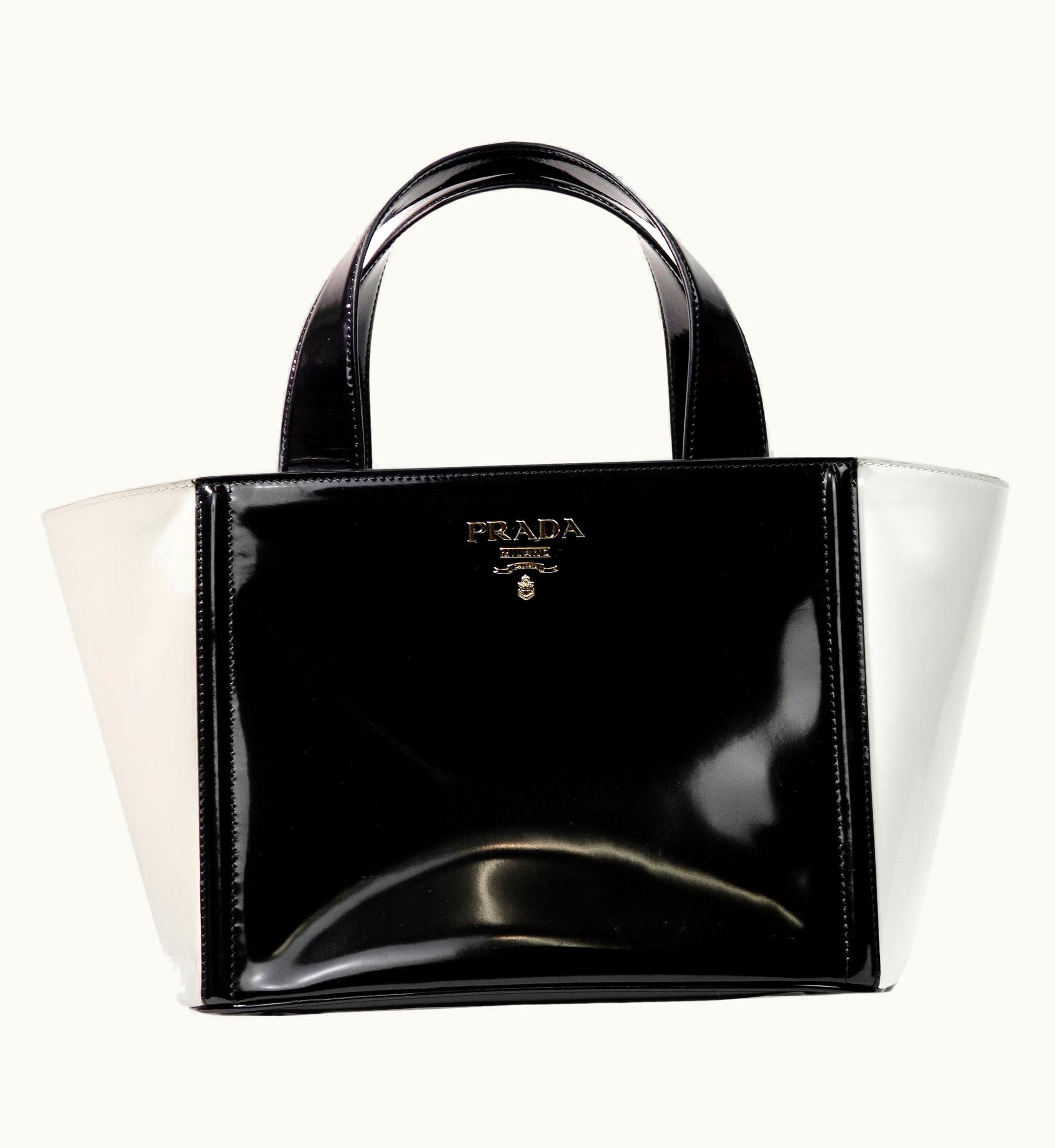 Prada Prada Spring Summer 2013 Runway Monochrome Patent Tote Handbag