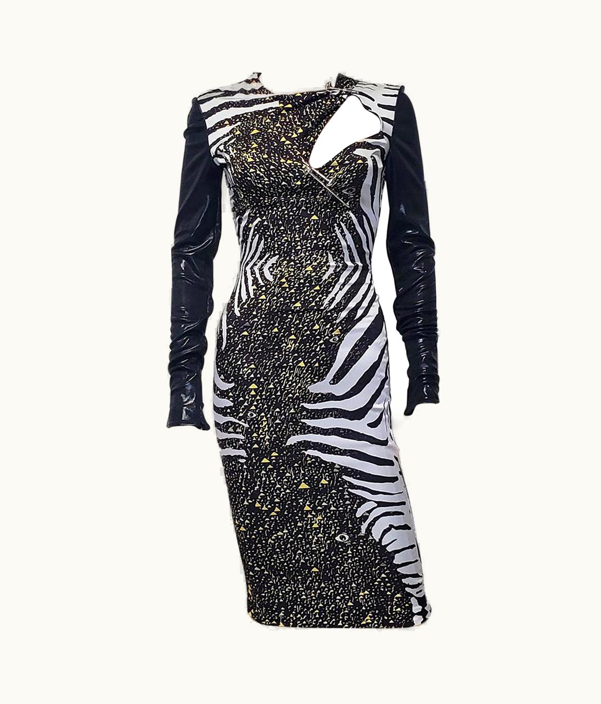 Versace Fall 2013 Versace Stretch Silk Georgette Cocktail Dress UZ0613302