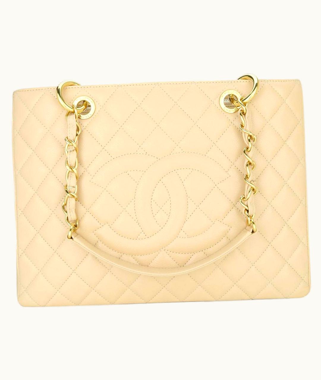 Chanel Chanel Grand Shopping Tote (gst) Bag Beige Caviar With Gold Hardware 2013 UZ0613310