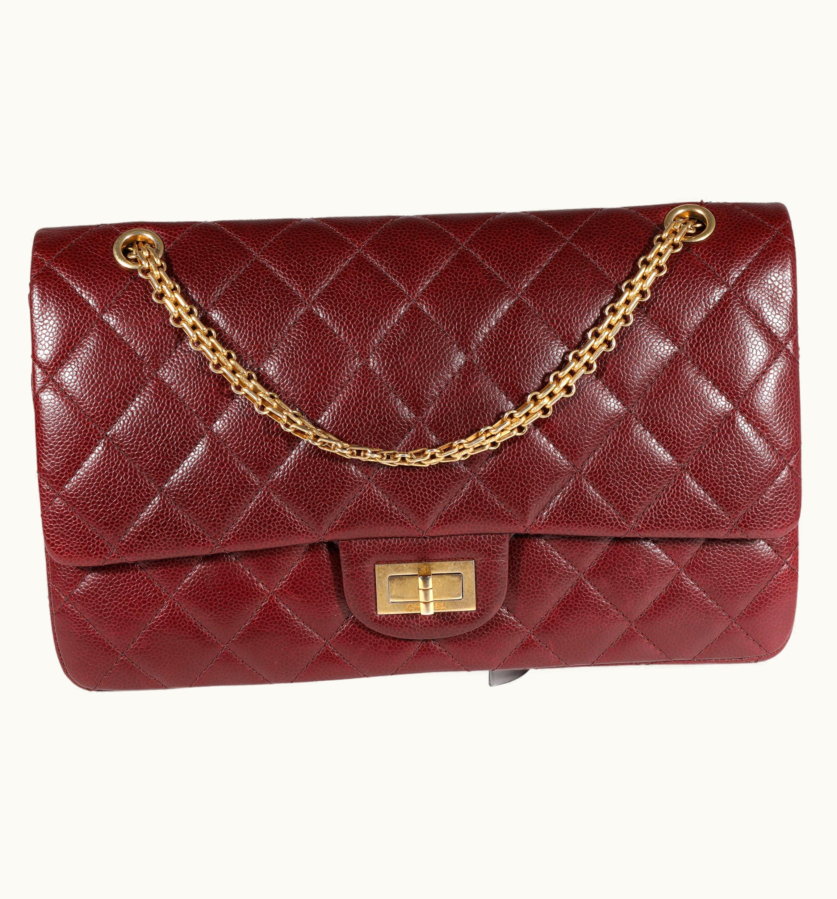 Chanel Chanel Burgundy Quilted Caviar Reissue 2.55 227 Double Flap Bag UZ0613344