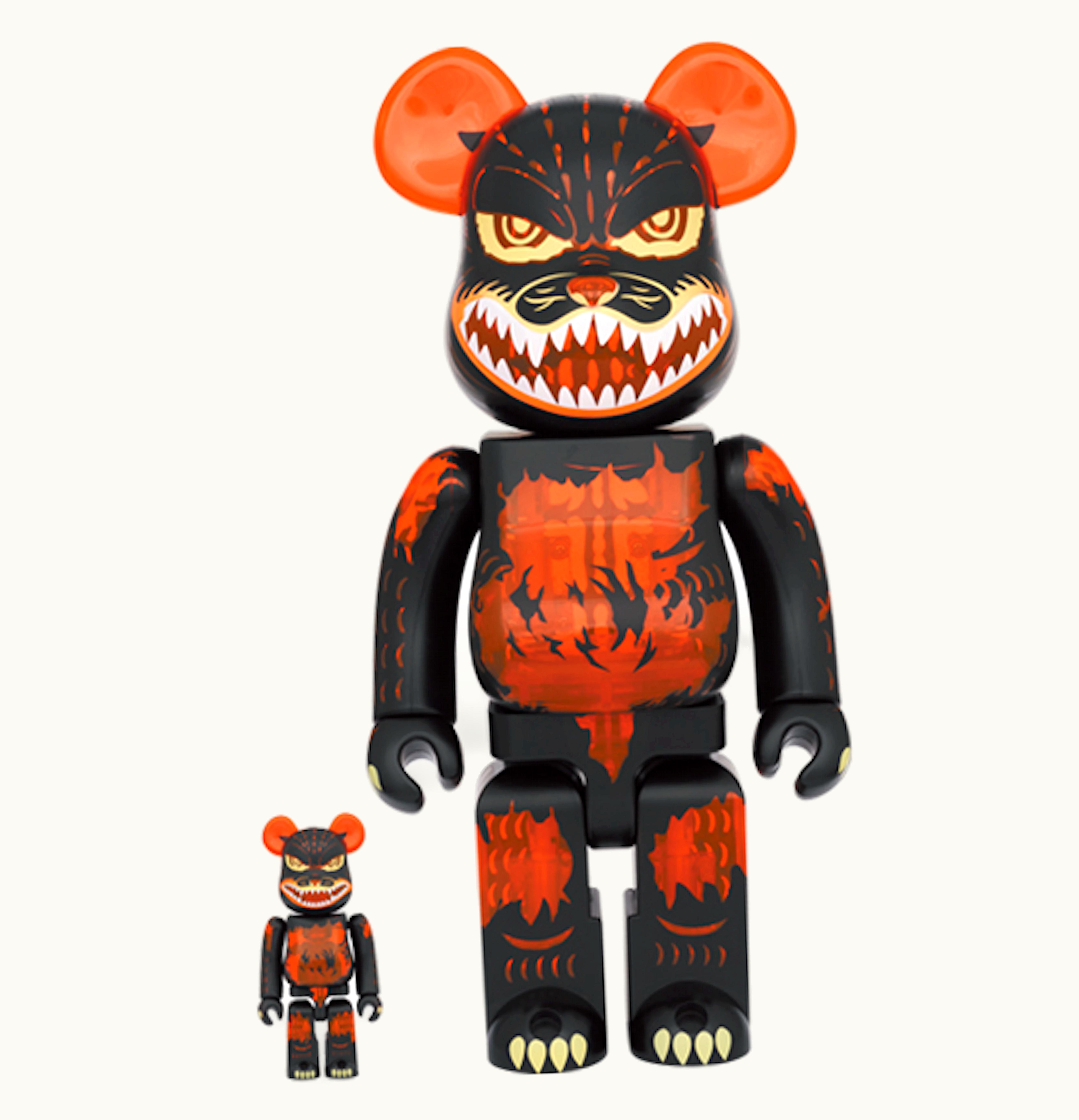 Bearbrick Bearbrick Godzilla VS Destoroyah version Godzilla Meltdown 100 400 Set Clear Orange Ver