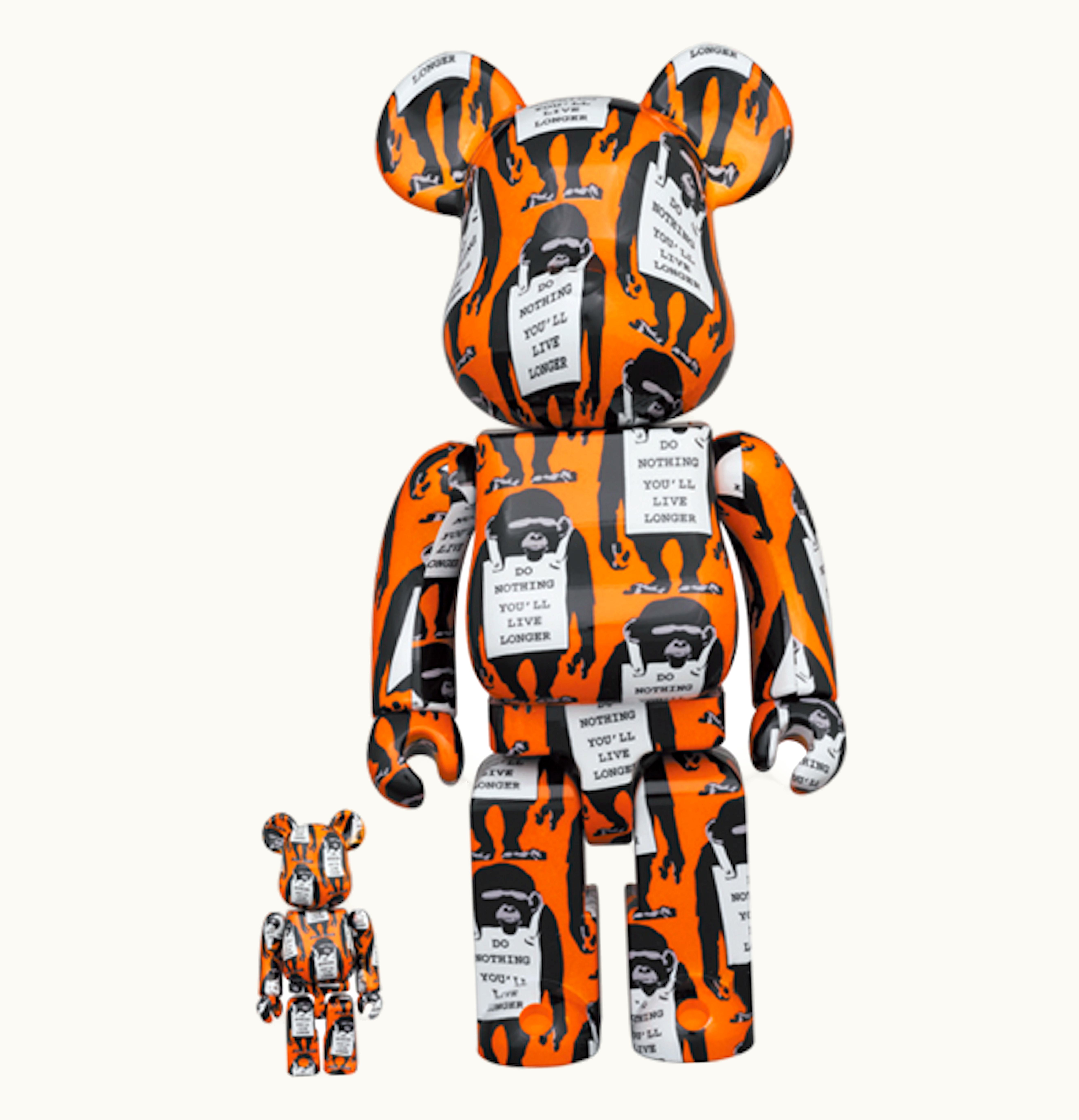 Bearbrick Bearbrick Monkey Sign 100 400 Set Orange