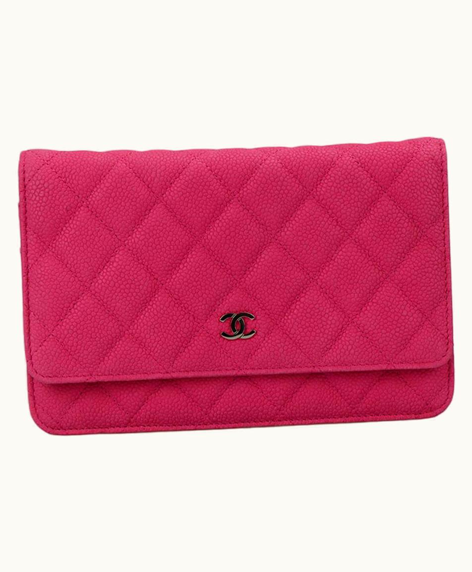 Chanel Chanel 2015 Wallet On Chain Quilted Matte Caviar Leather Shoulder Bag