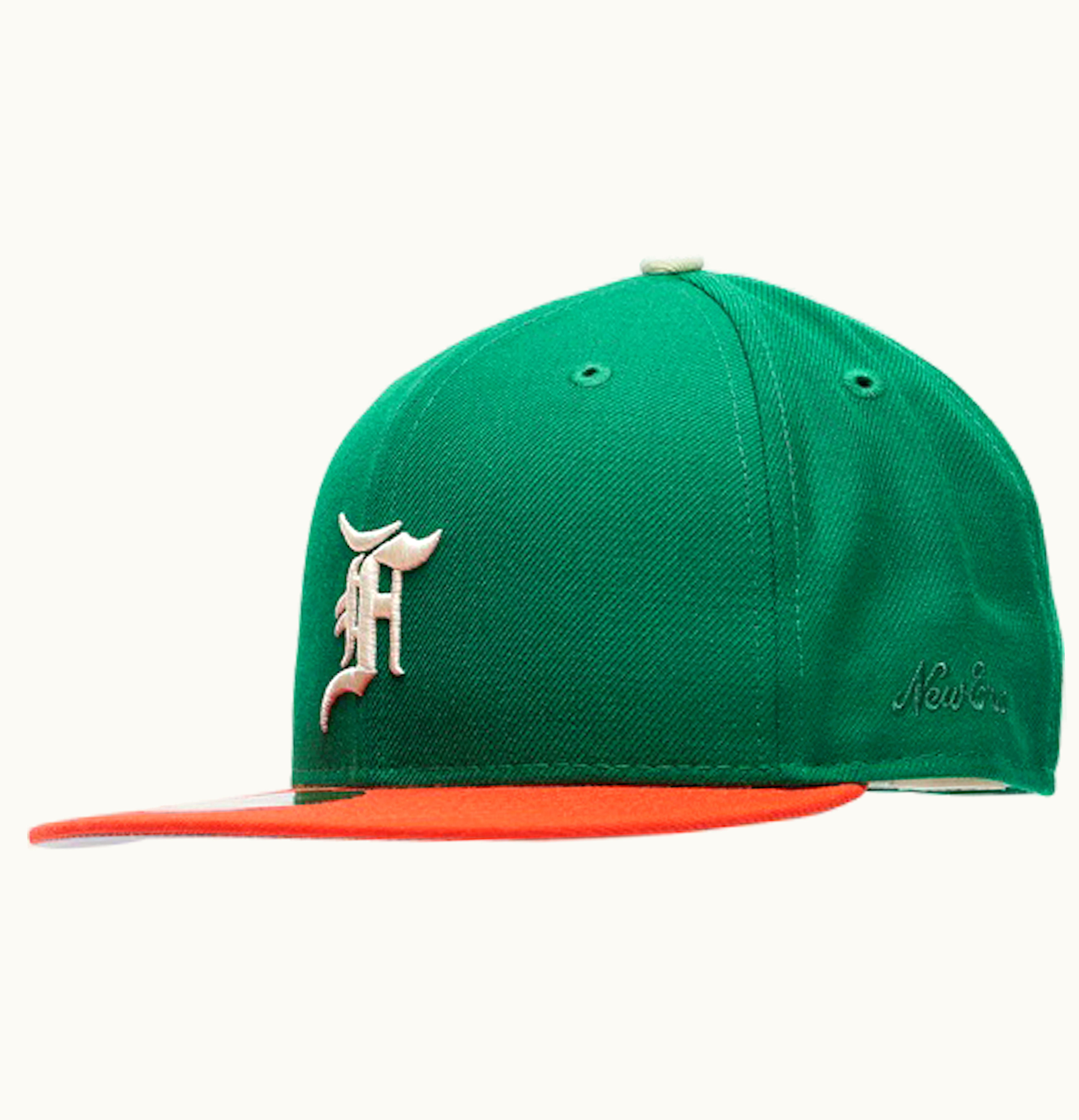 FEAR OF GOD Fear of God Eseentials New Era 59Fifty Fitted Hat FW21 Green Orange