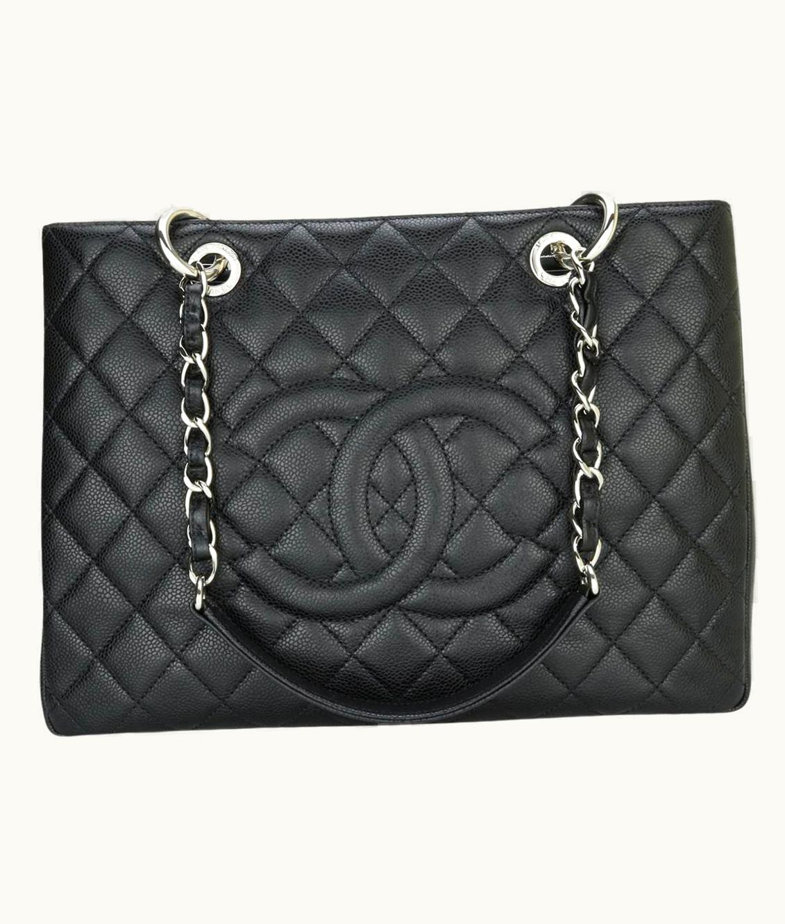 Chanel Chanel Grand Shopping Tote (gst) Bag Black Caviar With Silver Hardware 2015 UZ0613439