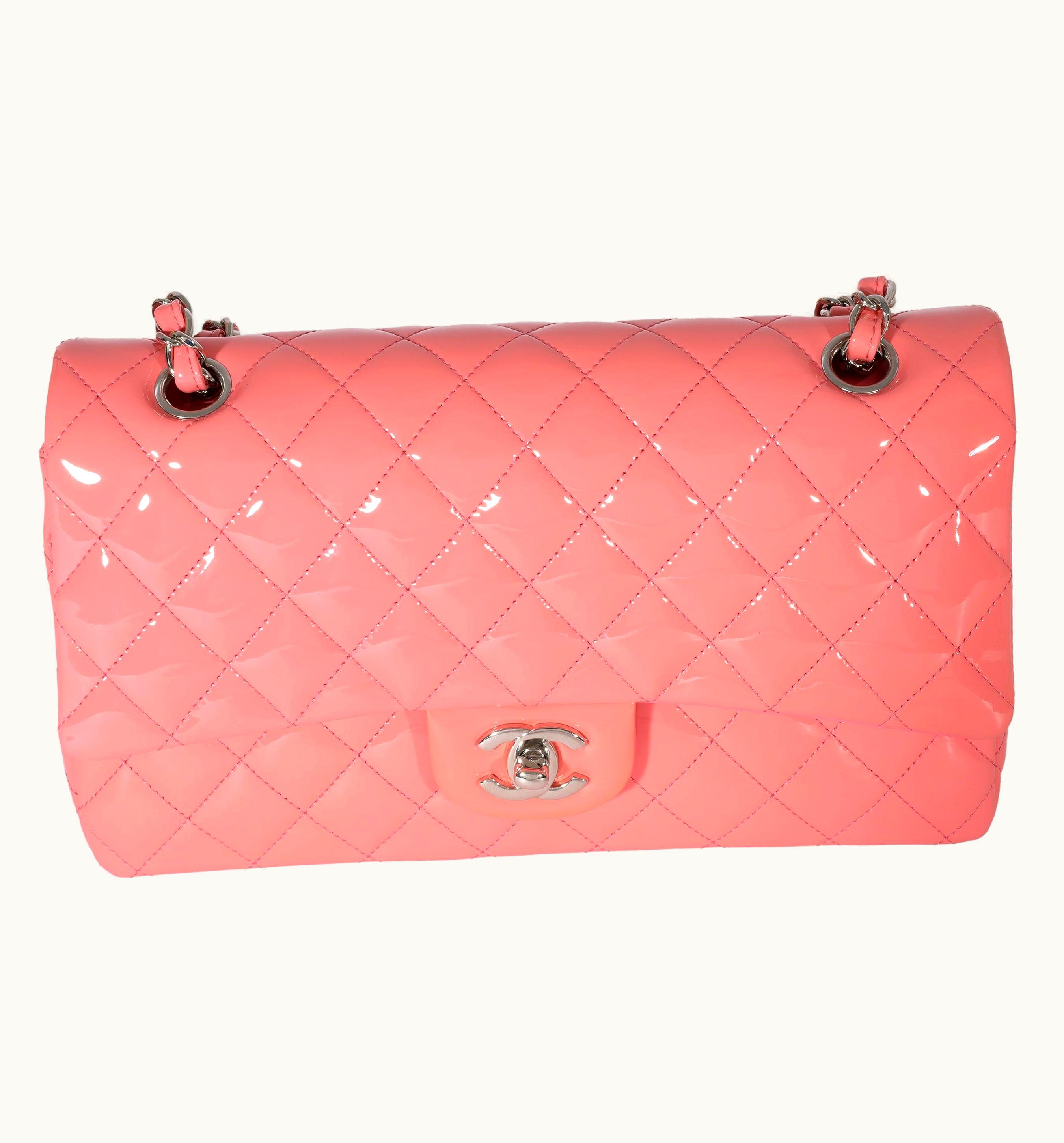 Chanel Chanel Pink Patent Medium Classic Double Flap Bag UZ0613484