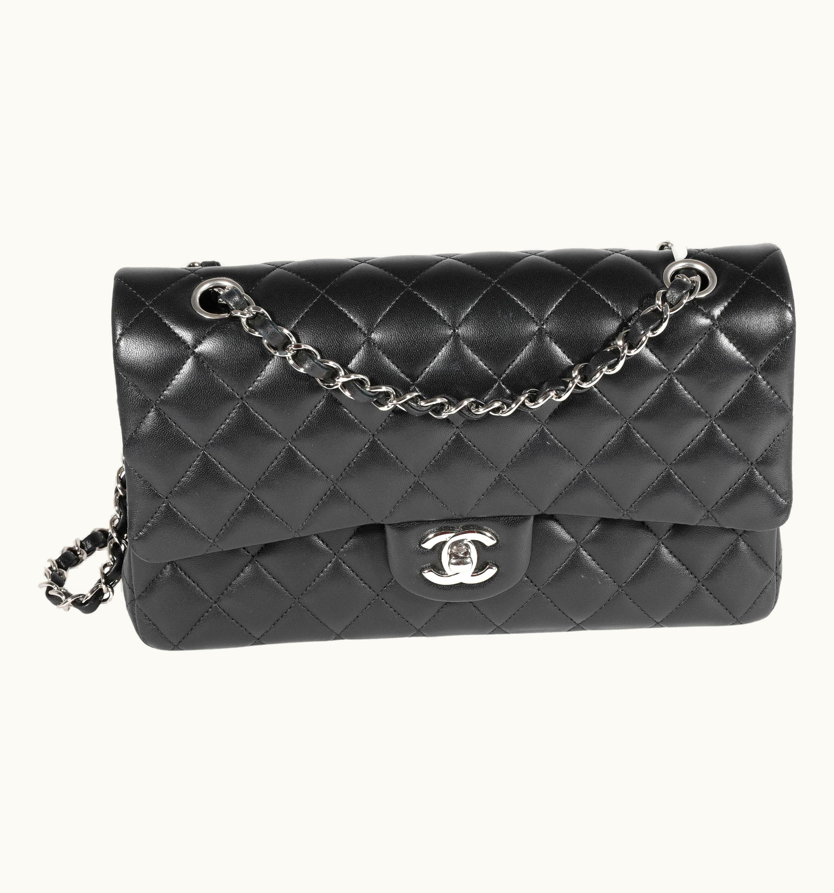 Chanel Chanel Black Quilted Lambskin Medium Classic Double Flap Bag UZ0613485