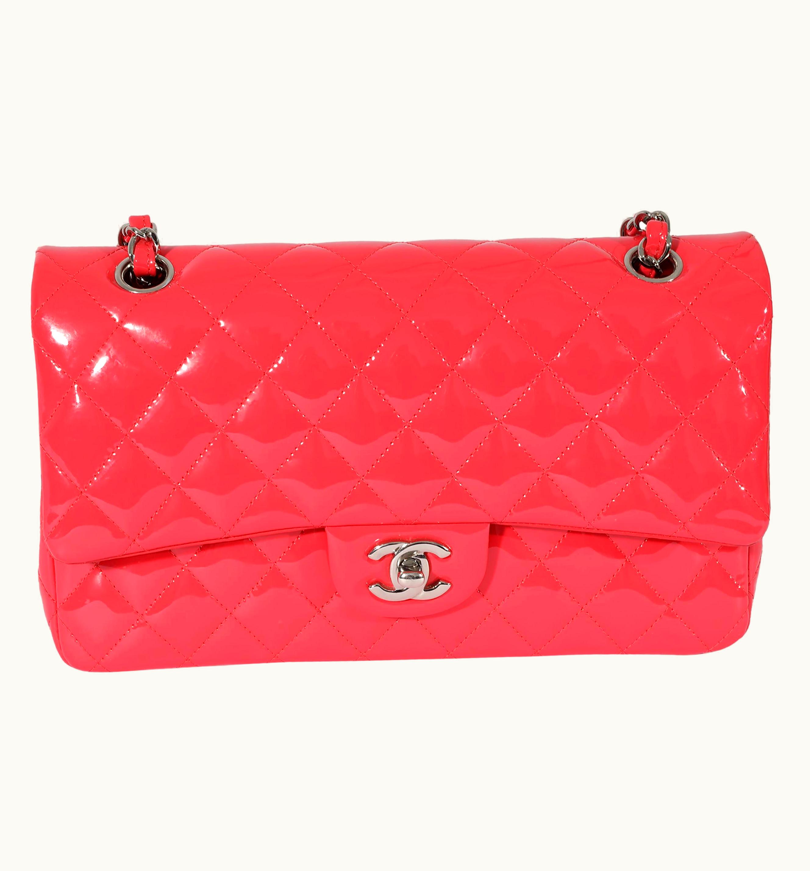Chanel Chanel Patent Fuchsia Medium Classic Flap Bag UZ0613489