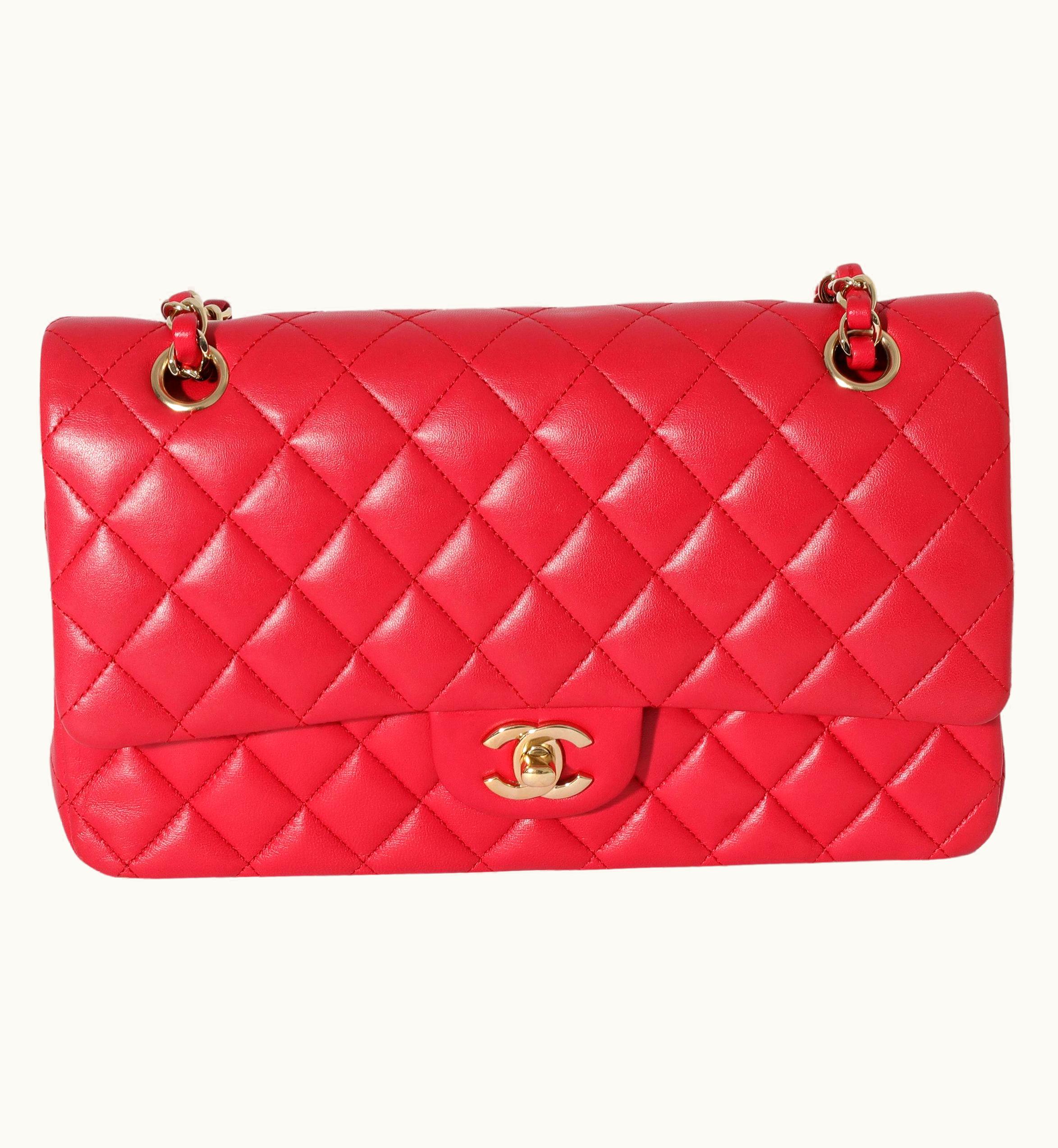 Chanel Chanel Dark Pink Lambskin Medium Flap Bag UZ0613490