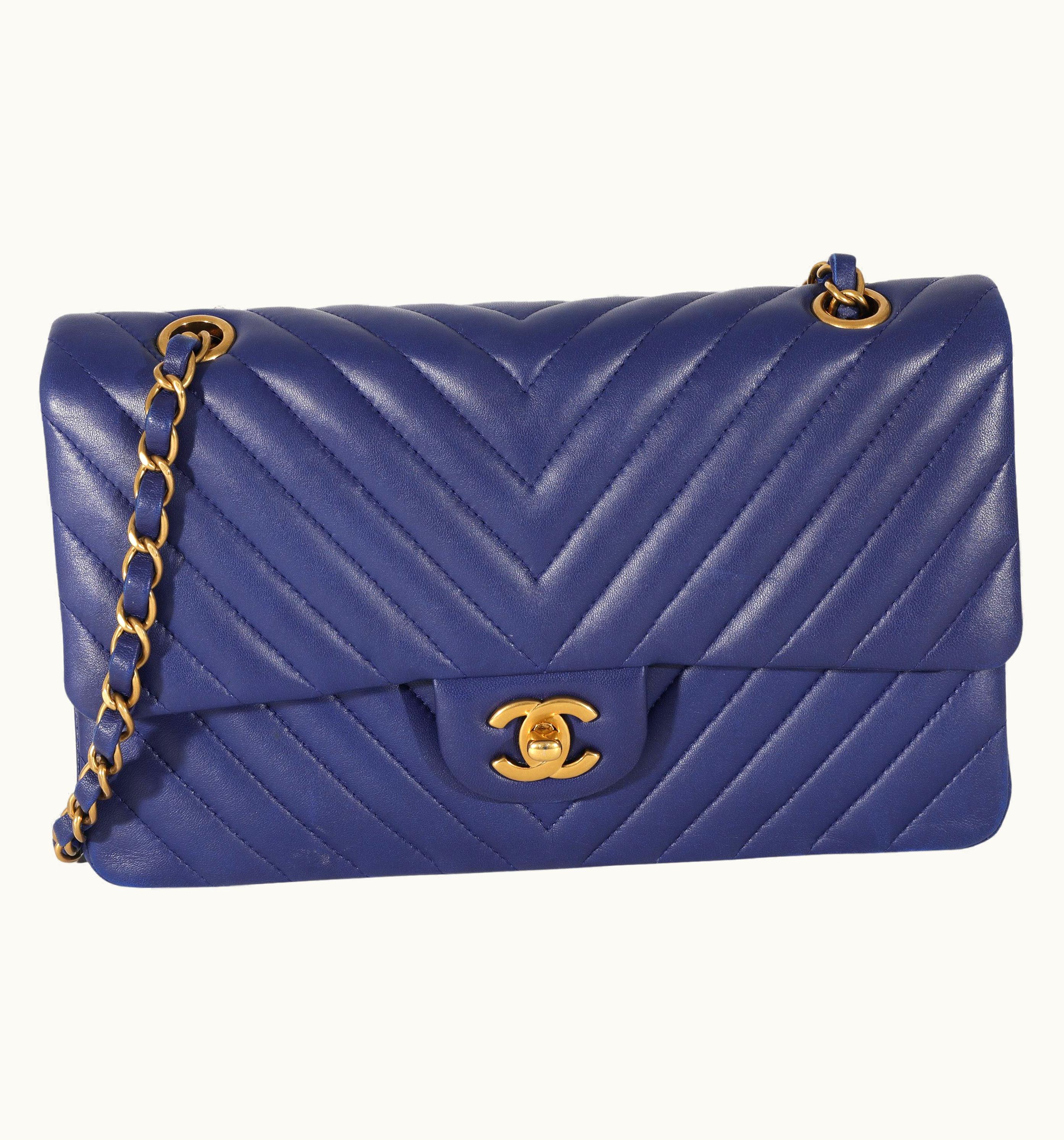 Chanel Chanel Navy Chevron Medium Classic Double Flap UZ0613492